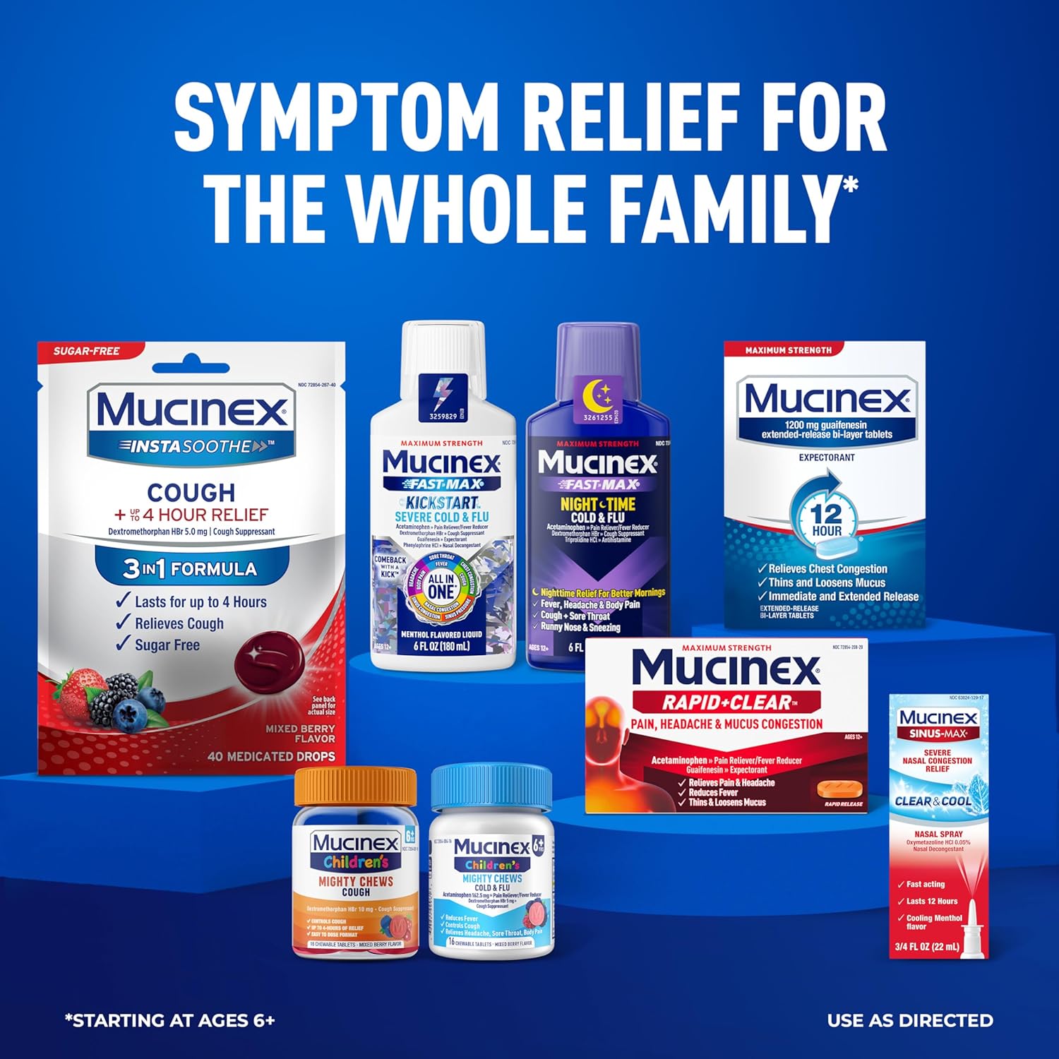 Mucinex Children's Mighty Chews Cold and Flu Medicine, Easy to Dose Children's Acetaminophen & Dextromethorphan, Kids Cough Medicine, Ages 6+, Mixed Berry Flavor, 16 Medicated Chewable Tablets - Image 7