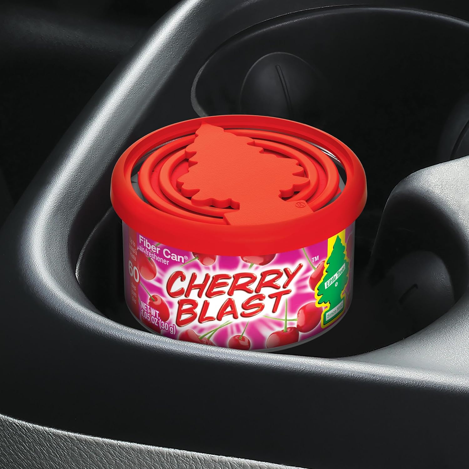 LITTLE TREES Car Air Freshener | Fiber Can Provides Long Lasting Scent for Auto or Home | Recycled Fiber | Cherry Blast, 4 Air Fresheners - Image 6