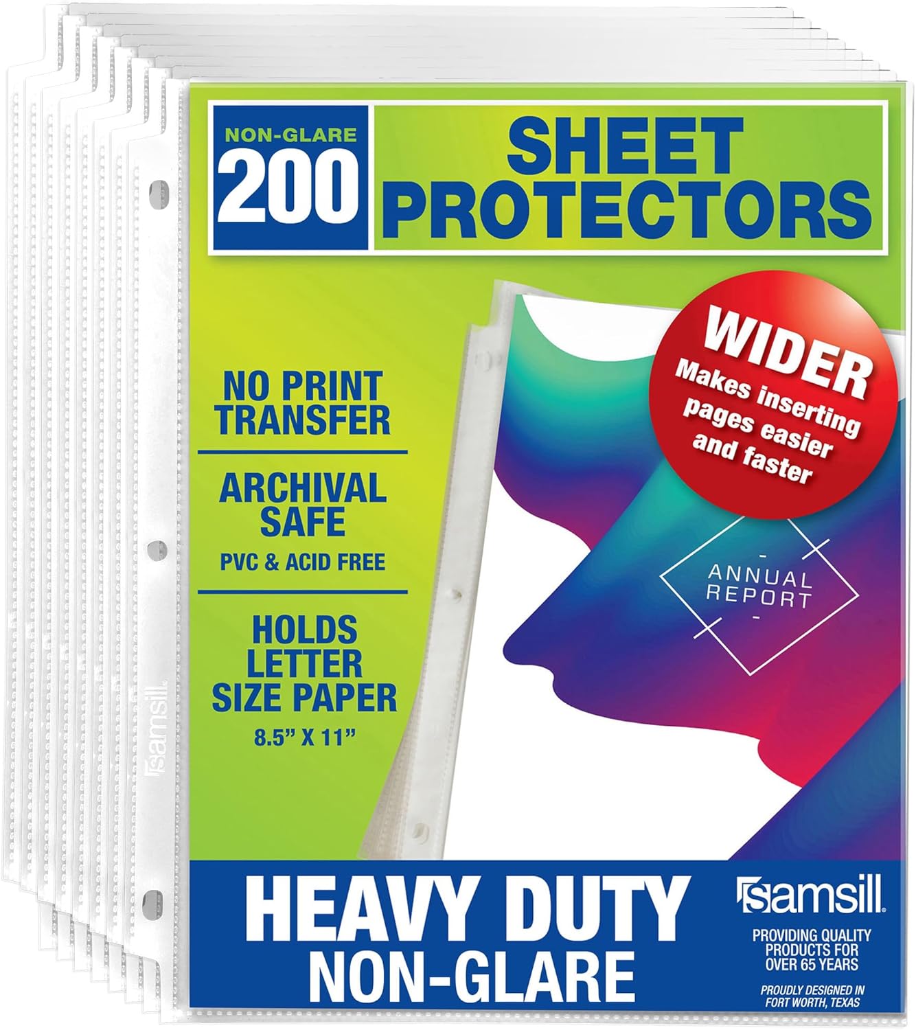 Samsill Heavy Duty Sheet Protectors for 3 Ring Binders, 8.5 x 11 Clear Page Protectors, Plastic Sleeves & Report Covers, Acid Free Archival Safe Document Protectors - Image 2