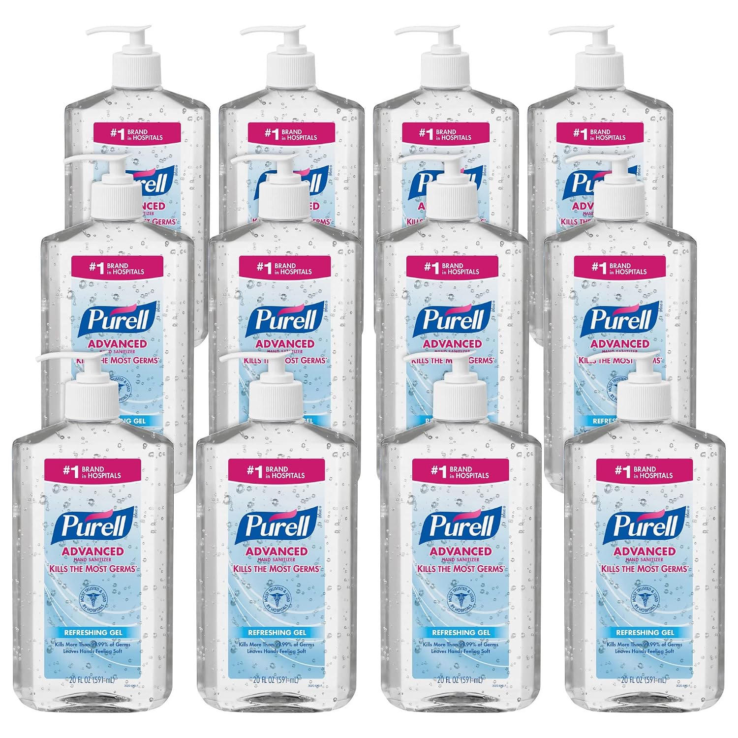 Purell Instant Hand Sanitizer, 20 Oz. Pump Bottles, Pack of 12 - Image 2