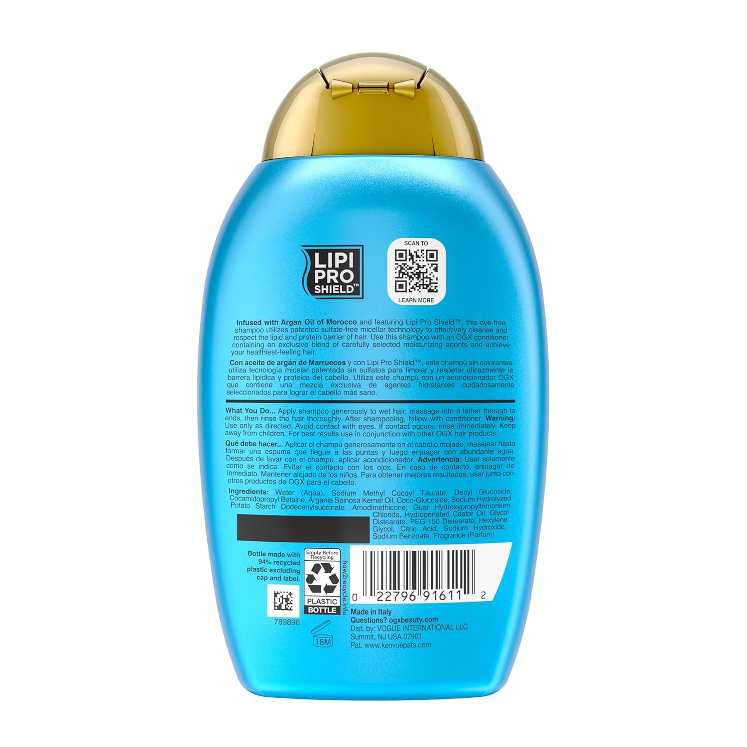 OGX Renewing + Argan Oil of Morocco Shampoo, Damage Repairing Shampoo & Argan Oil to Help Strengthen & Repair Dry, Damaged Hair, Paraben-Free, Sulfate-Free Surfactants, 13 fl. Oz - Image 9