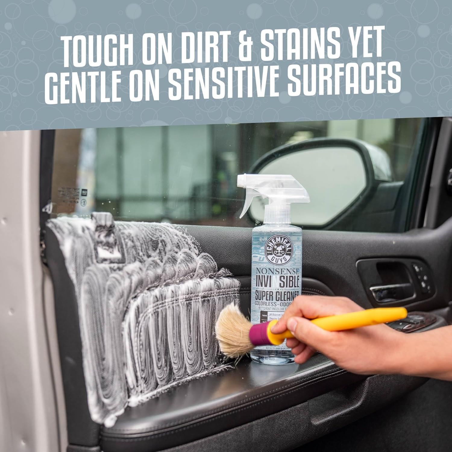 Chemical Guys Car Interior Detailing Kit - VRP Protectant, Nonsense Cleaner, Streak Free Glass Cleaner, 3 Detailing Brushes, 3 Towels, 2 Applicators, 11-Items - Image 5
