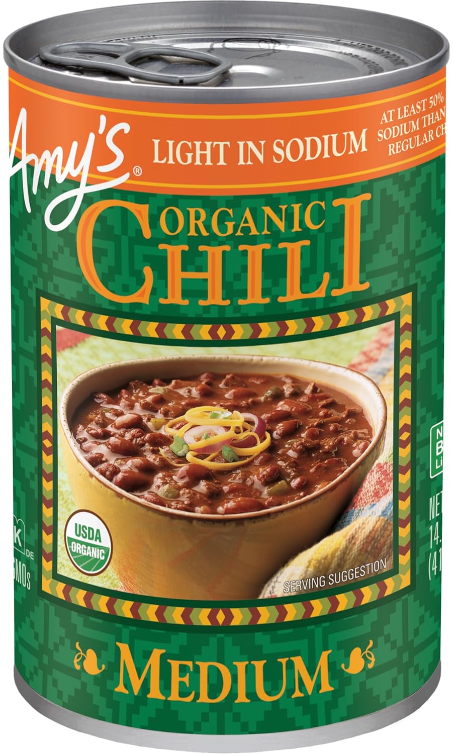 Amy's Organic Chili, Vegan Medium Chili, Light in Sodium, Gluten Free, Made With Red Beans and Tofu, 14.7 Oz - Image 2
