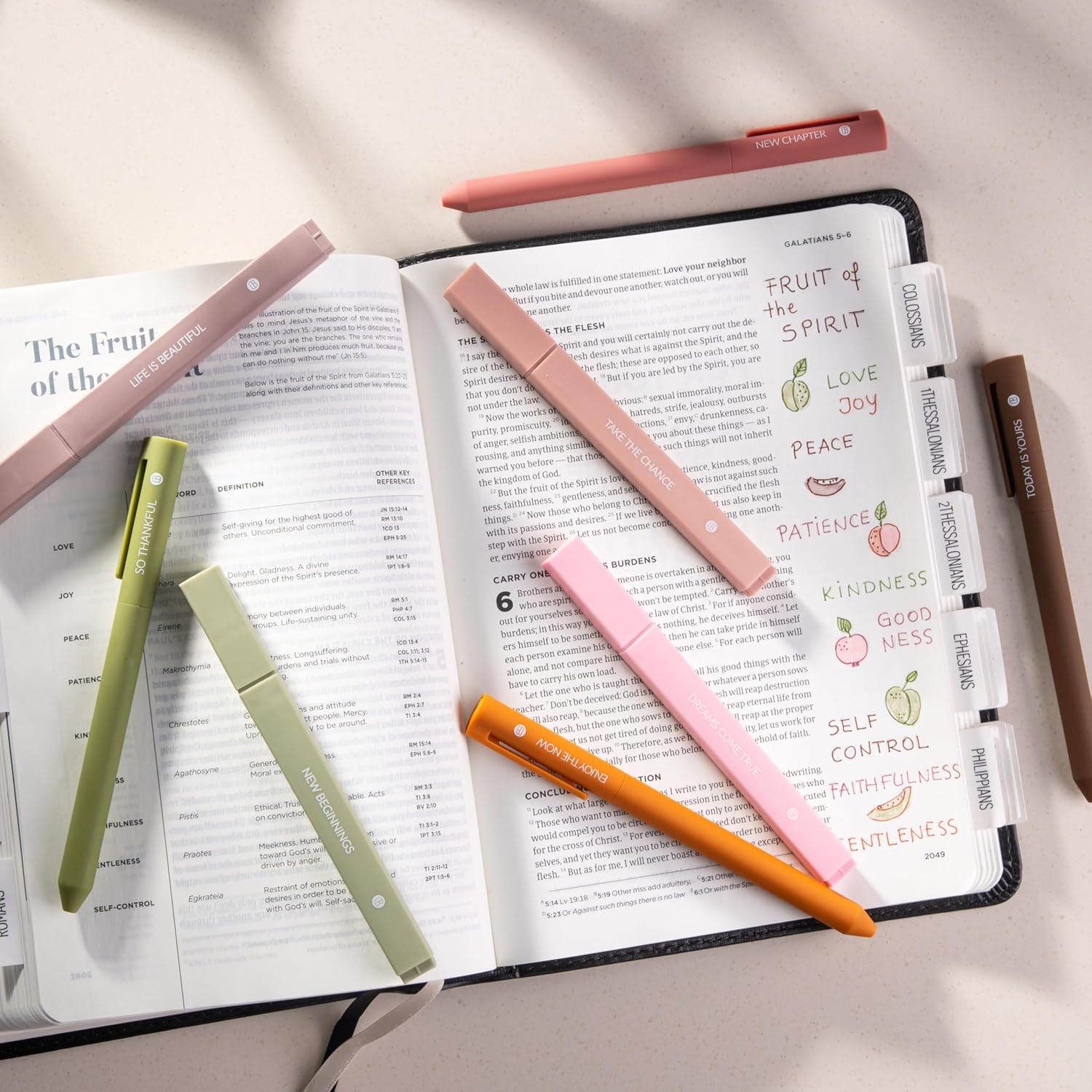 DIVERSEBEE Aesthetic Highlighters and Gel Pens, Earthy Bible Highlighters No Bleed, 8 Pack Assorted Colors Cute Journaling Pens, Bible Study Supplies (Dreams) - Image 5