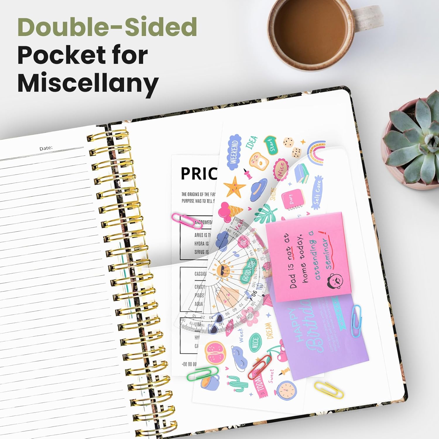 Large Spiral Notebook with Dividers & Tabs, 8.5" x 11" Hardcover 5 Subject Notebook for Work, 280 Pages, College Ruled, Cute Journal for Women, Perfect for Study & Office Note Taking, Mushroom - Image 6