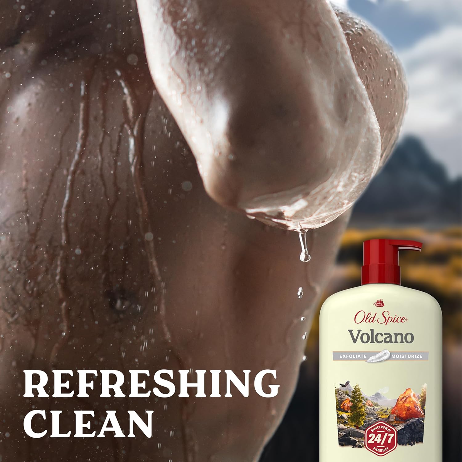 Old Spice Cleansing Body Wash for Men, 24/7 Shower Fresh with Lasting Scent, Exfoliate & Moisture, Gentle on Skin, Vitamin B3, Volcano with Dark Cedar + Amber Scent, 30 oz - Image 6