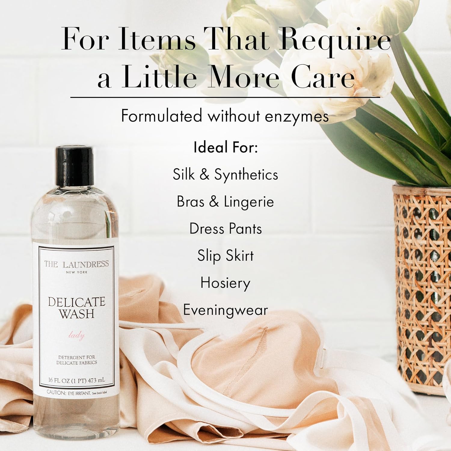 The Laundress Delicate Wash Luxury Liquid Laundry Detergent, 31 Loads, Concentrated Washing Detergent, Lady Scent, Enzyme-Free Hand or Machine Wash Laundry Soap for Silk, Linen, Lingerie & More - Image 4