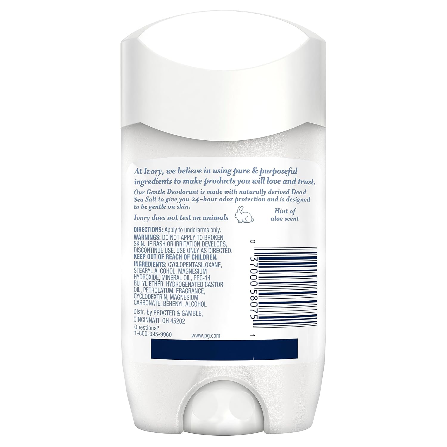 Ivory Aluminum Free Deodorant, Hint of Coconut, 24hr Gentle Deodorant, Dermatologist Tested, Baking Soda Free, Paraben Free, 2.4oz (Pack of 6) - Image 7