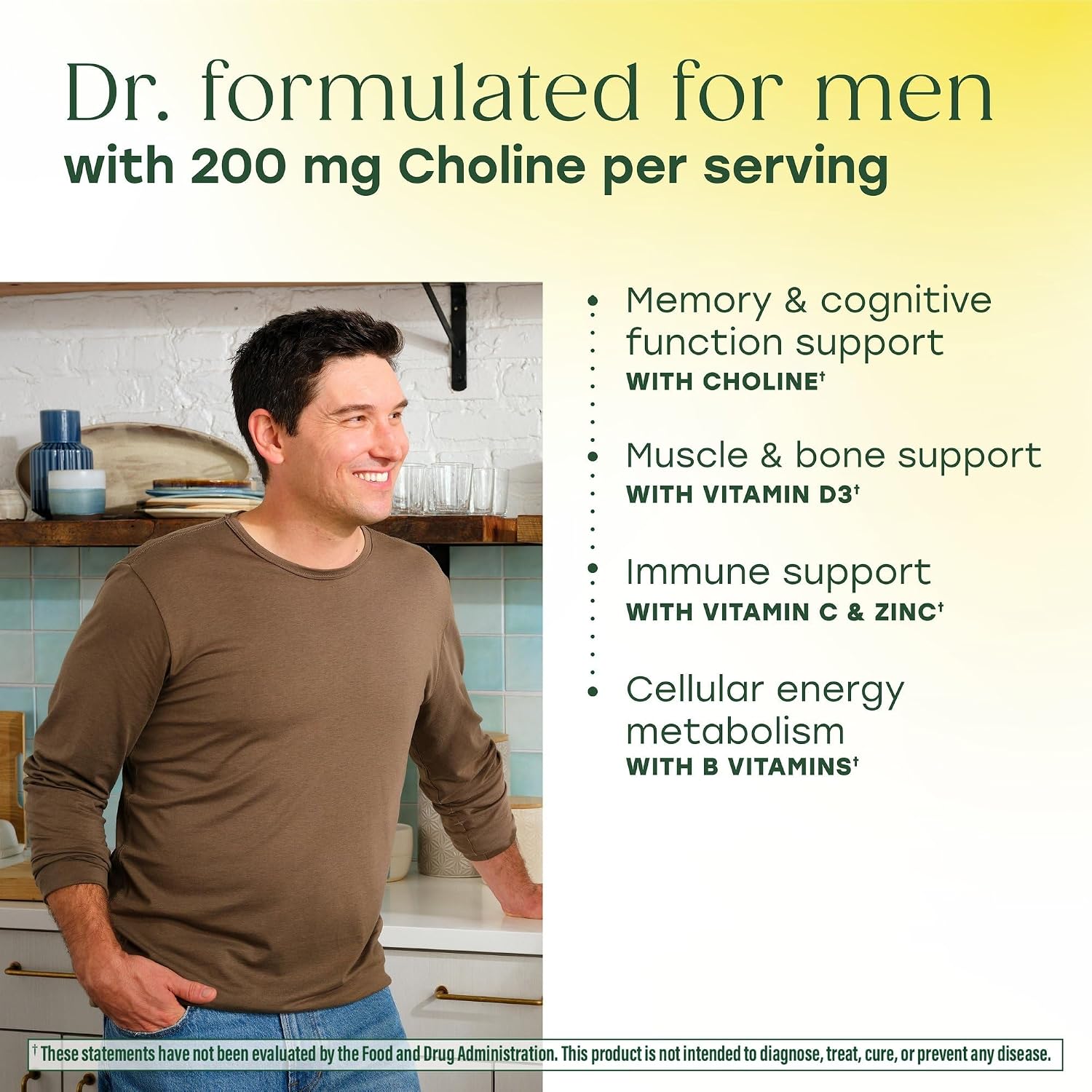 MegaFood Men's Advanced Multivitamin for Men - Doctor -Formulated - Choline, Vitamin B12, Vitamin D, Vitamin C & Zinc - Brain Health & Immune Support - Non-GMO - Vegetarian - 60 Tabs (30 Servings) - Image 5