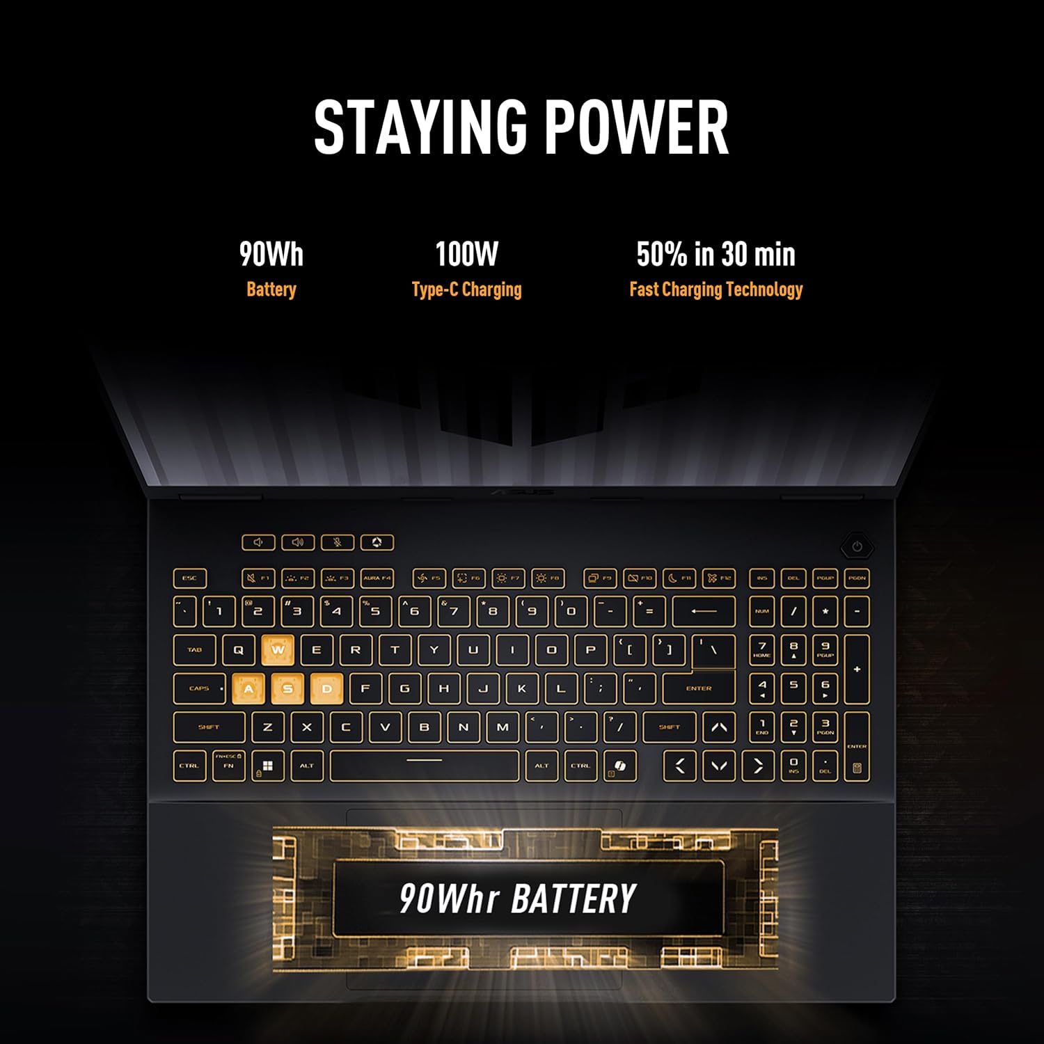 ASUS TUF Gaming F16 (2025) Gaming Laptop, 16” FHD+ 165Hz 16:10 Display, Intel® Core™ i5 Processor 13450HX, NVIDIA® GeForce RTX™ 5050, 16GB DDR5, 512GB PCIe Gen4 SSD, Wi-Fi 6E, Win 11 Home - Image 4