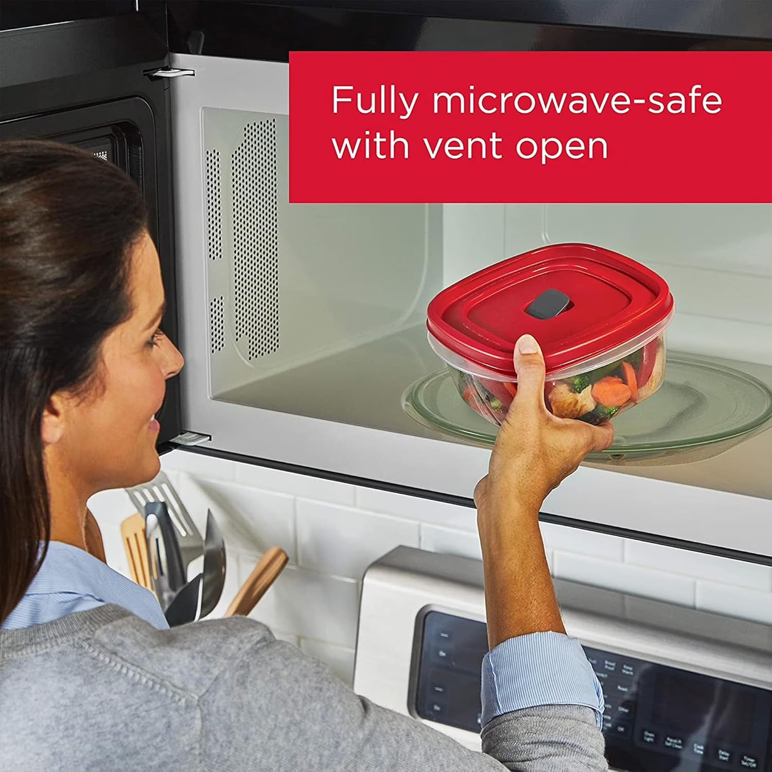 Rubbermaid Kitchen Storage Containers, 40-Piece Assortment with Microwave Vented Lids, Red - Image 5