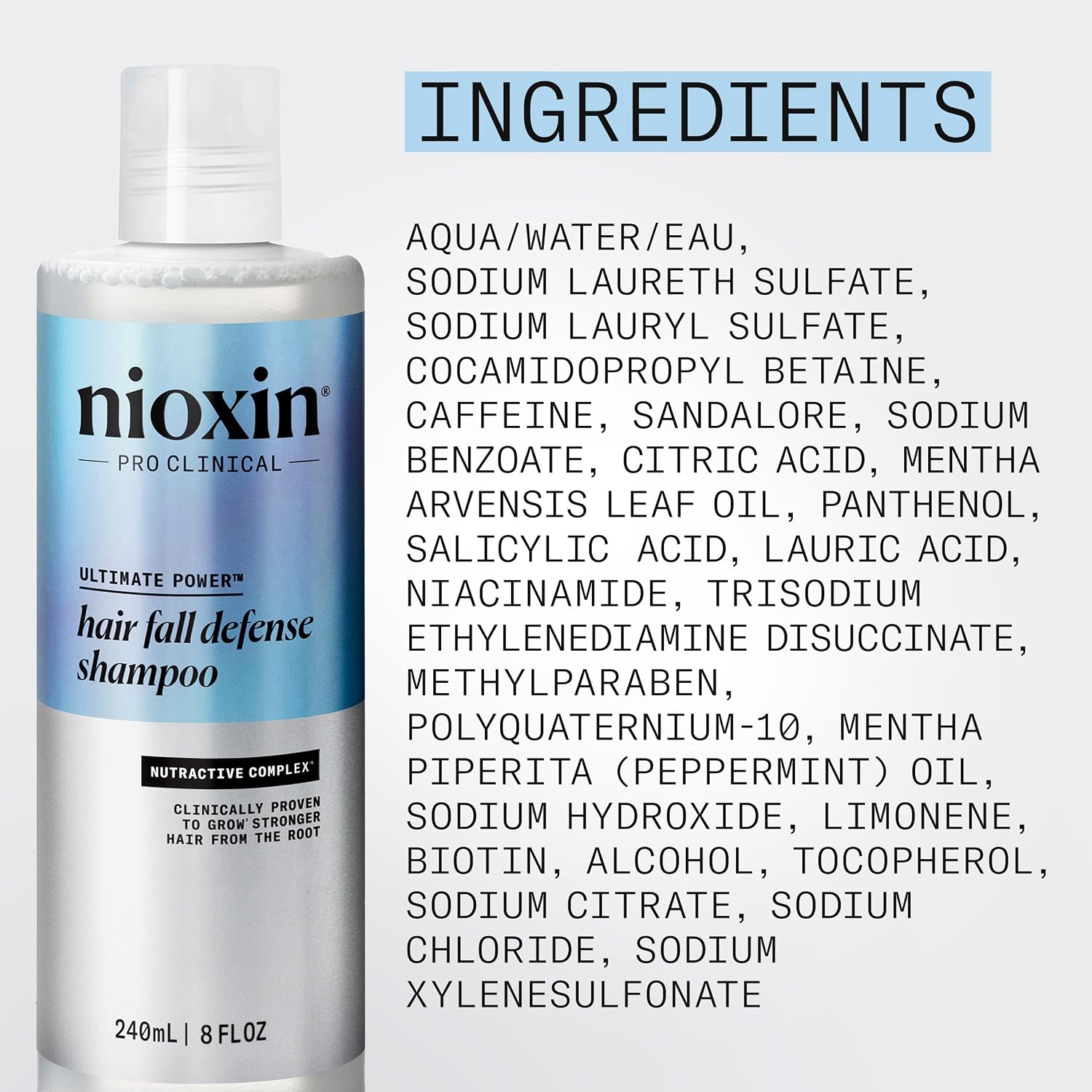 Nioxin Hair Fall Defense Shampoo | Activates Hair Follicles for Visibly Less Hair Loss| With Lauric Acid, Caffeine, Niacinamide and Sandalore - Image 7