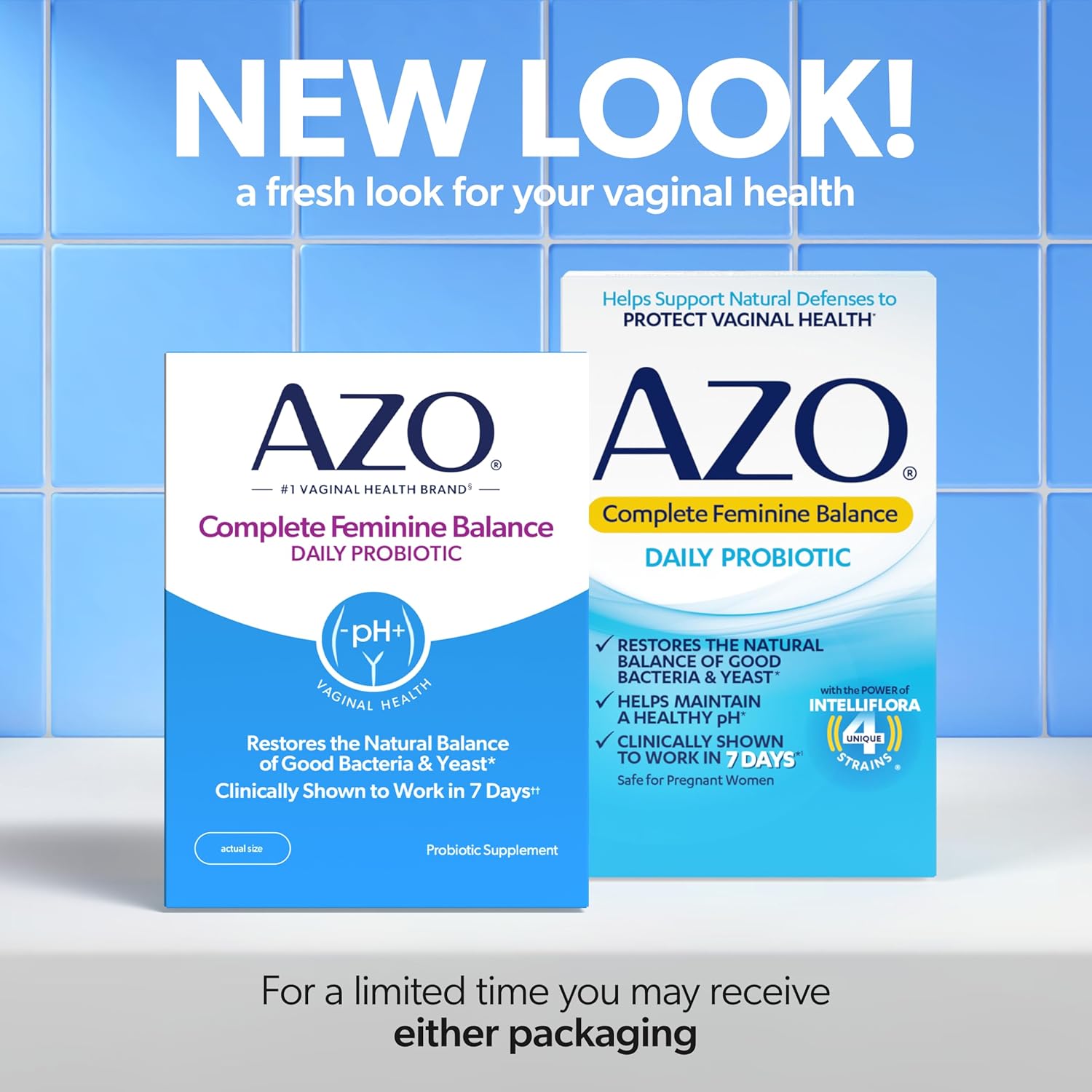 AZO Complete Feminine Balance Daily Vaginal Probiotics for Women, Clinically Proven to Help Protect Vaginal Health, Helps balance pH and yeast, 30 Count - Image 3