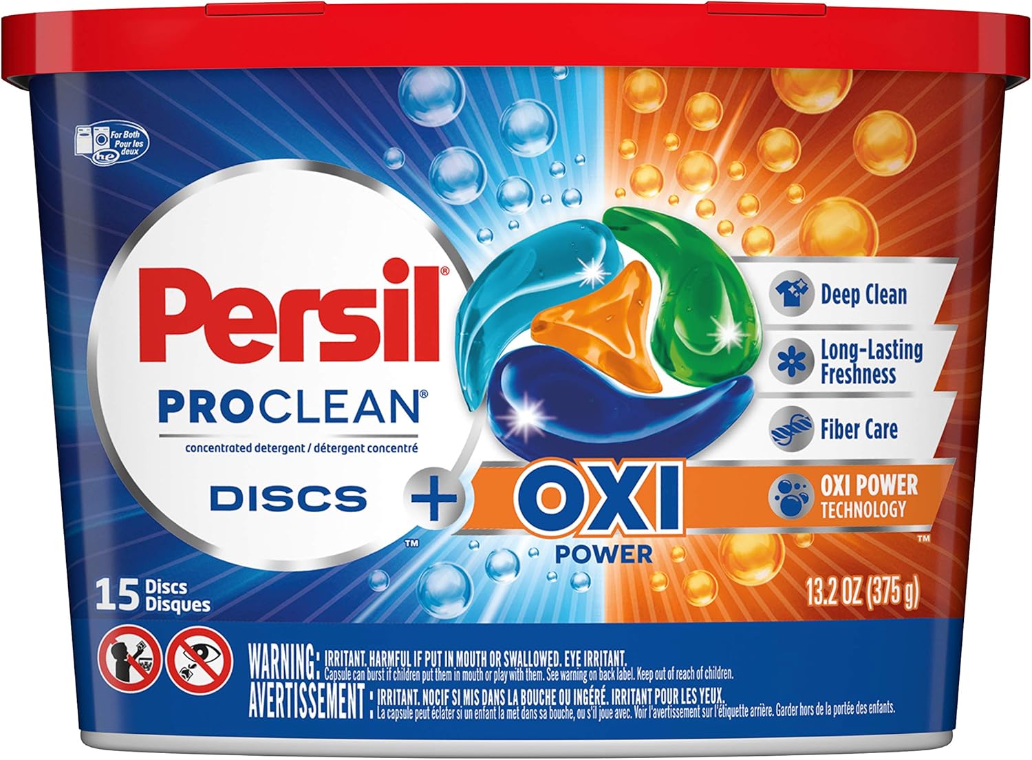 Persil ProClean Discs Laundry Detergent Pacs, Oxi, High Efficiency (HE) Compatible, Laundry Soap, 15 Count - Image 3
