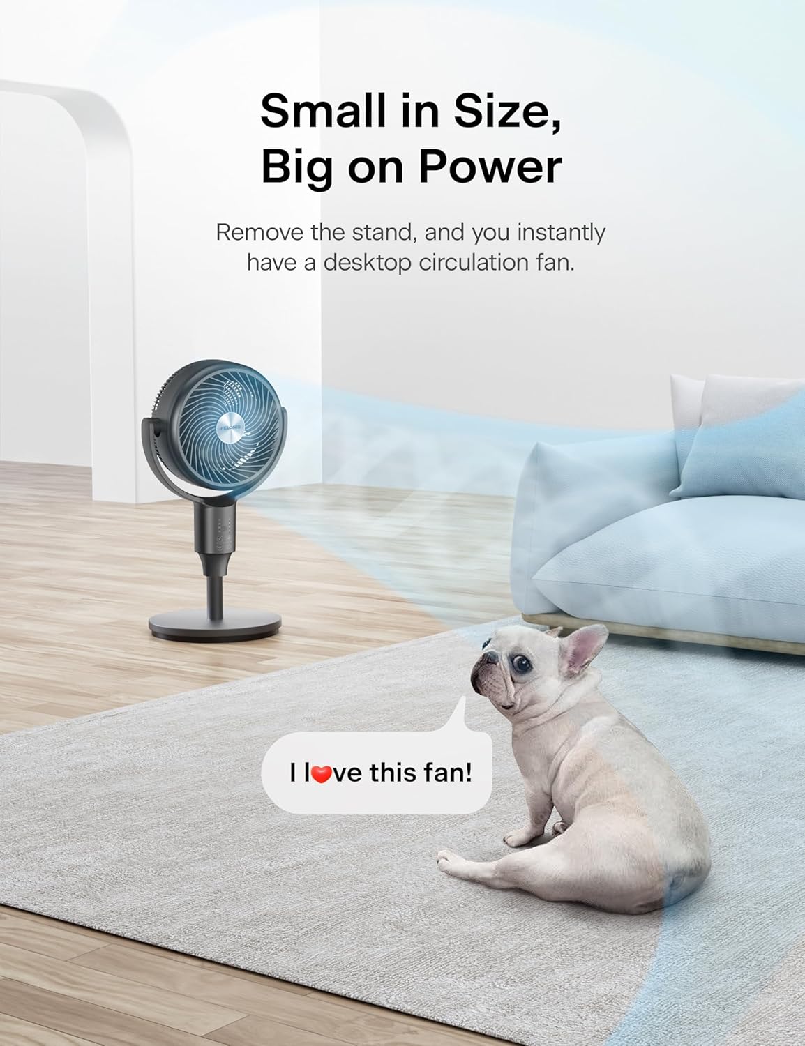 PELONIS Pedestal Fan, Air Circulator, Ultra OmniFlow (135°+90°Auto Oscillation), Quiet Floor Fan with 3 Speeds, Remote, 7H Timer, Memory Function, Adjustable Height, Standing Fan for Bedroom - Image 10