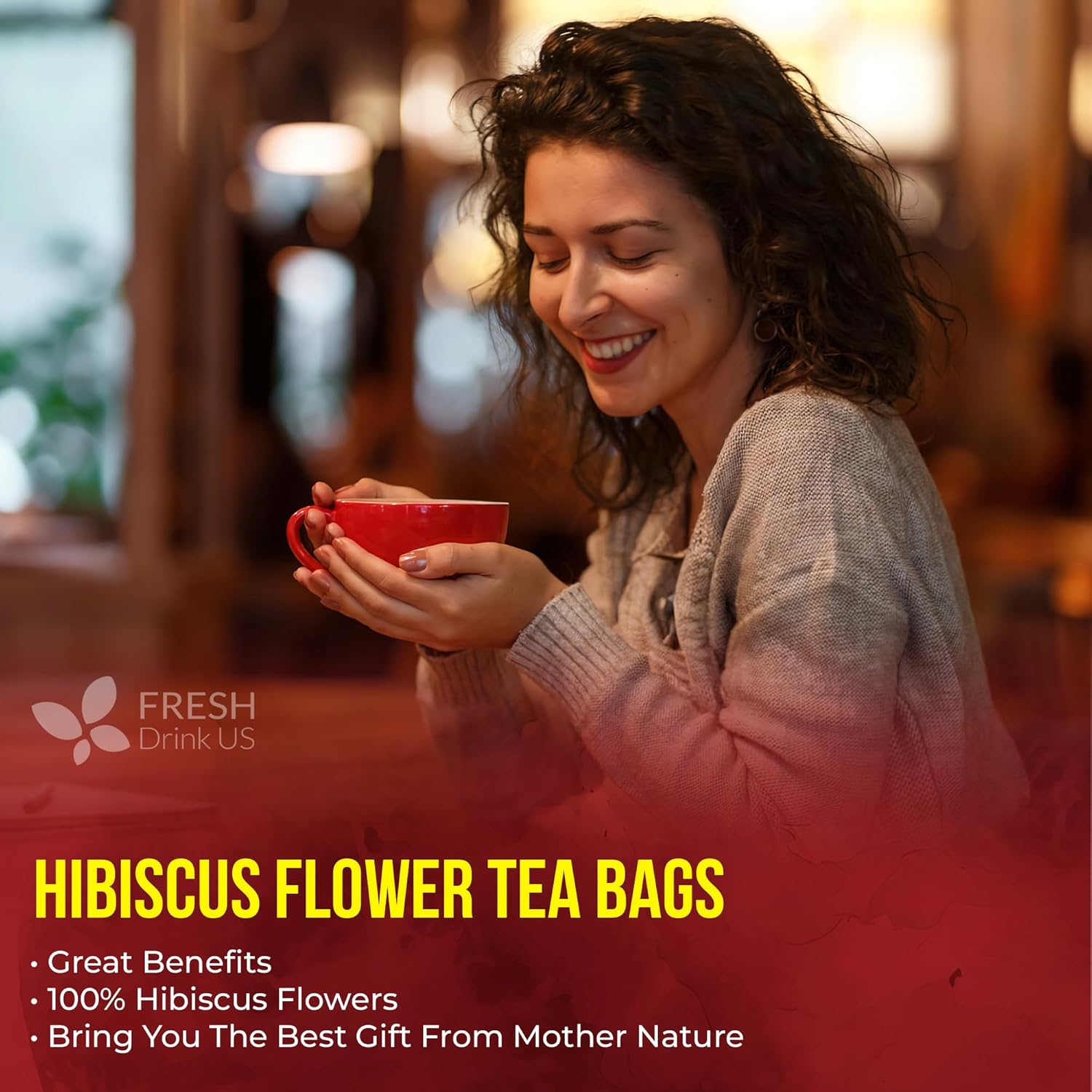 FRESHDRINKUS 140 Hibiscus Flowers Tea Bags, 100% Natural, Pure from Hibiscus Flowers. Loose Flower Hibiscus Herbal Tea. Hibiscus Flower Tea. No Sugar, No Caffeine, No Gluten, Vegan. - Image 11