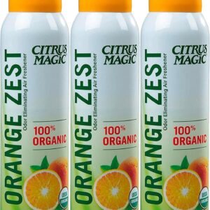 Citrus Magic Organic Natural Odor Eliminating Air Freshener Spray, Orange Zest, 3-Ounce, Pack of 3