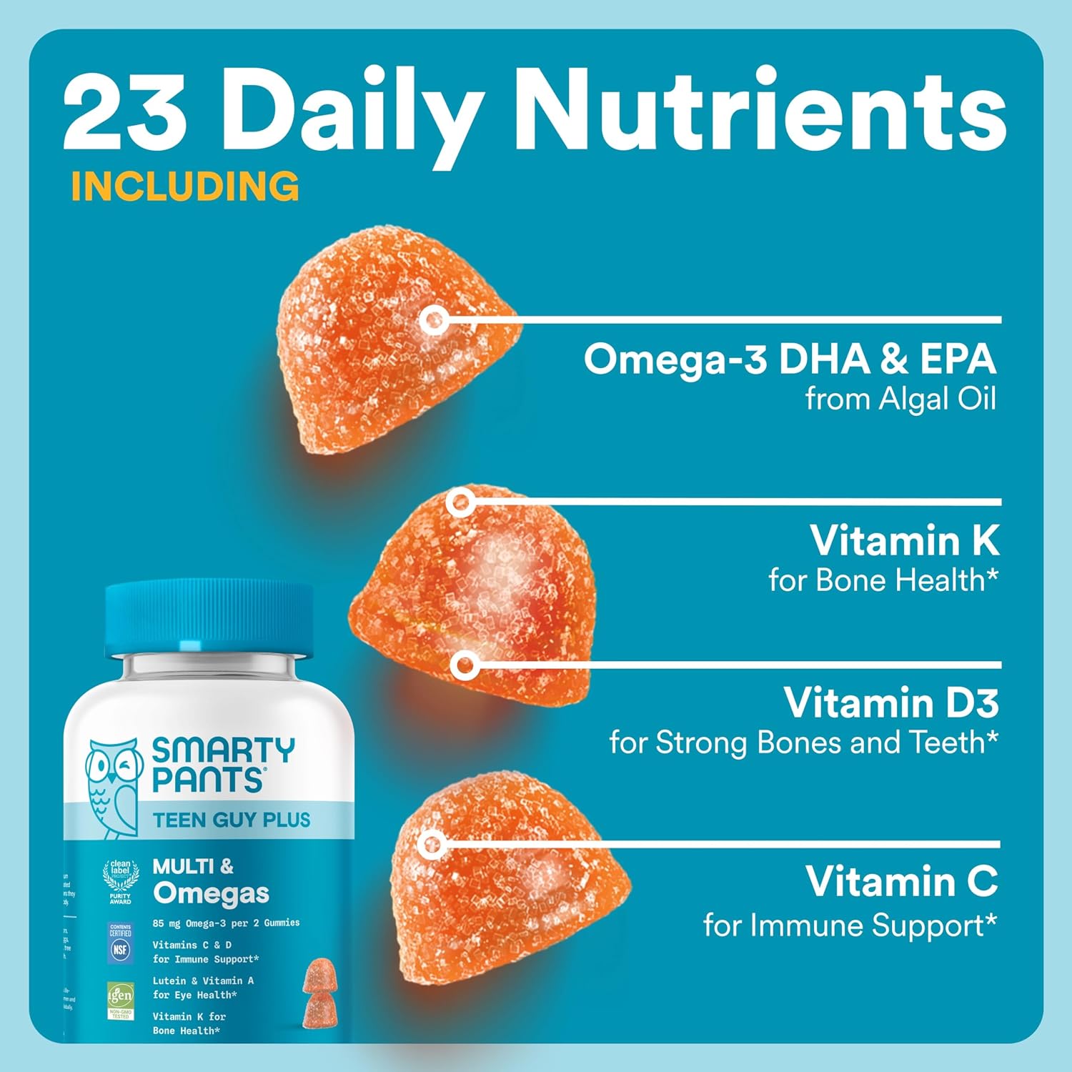 SmartyPants Mother & Son Daily Nutrition Bundle: Women’s + Teen Guy Multivitamin Gummies with Omega-3, Methylfolate, Vitamins D3, B12, A & Zinc – Gluten Free, Non-GMO, 90 & 60 Count (Pack of 2) - Image 8