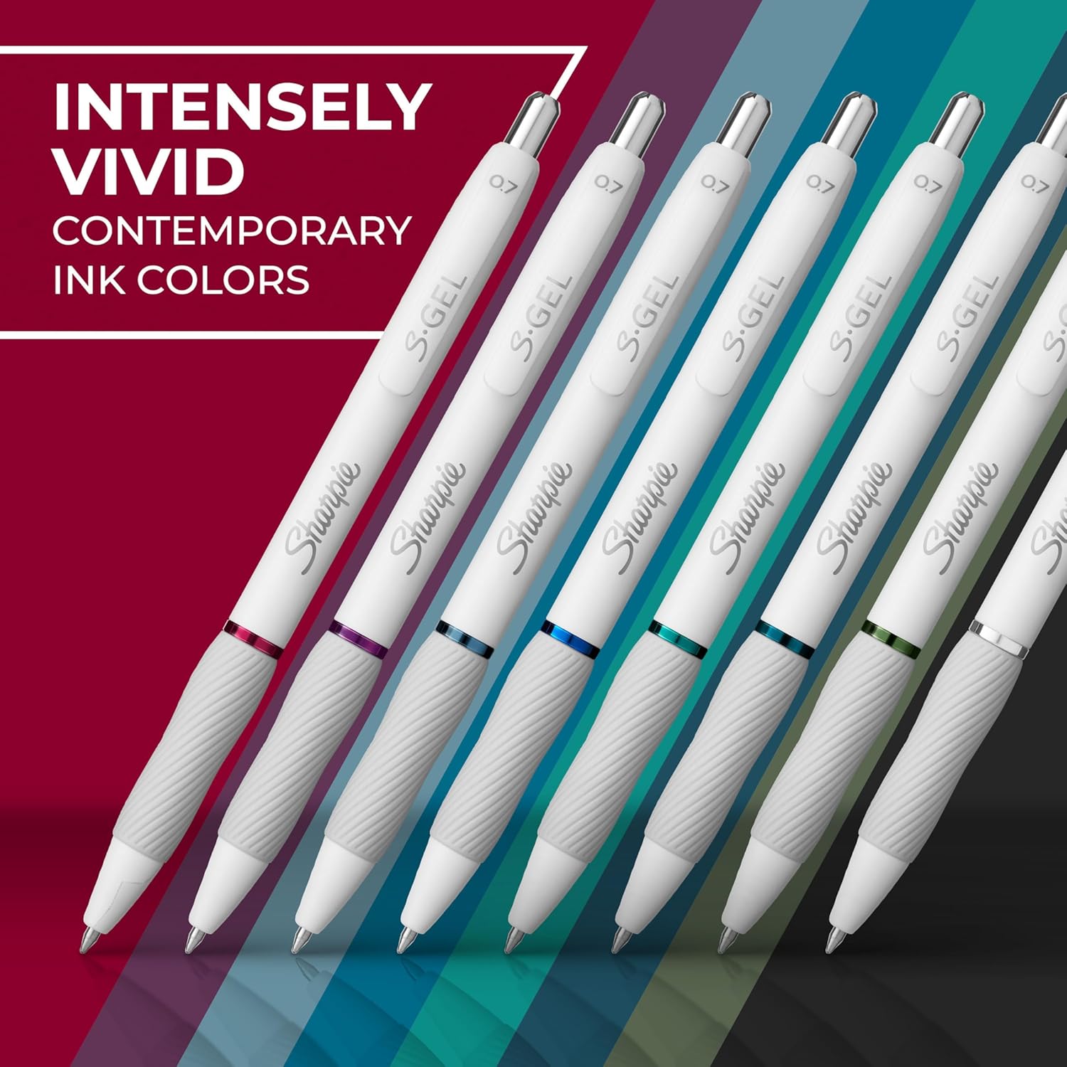 Sharpie S-Gel Pens, Fashion Barrel Gel Pens, Pearl White Body, Medium Point (0.7mm), Bold Ink Colors, 12 Count - Image 5