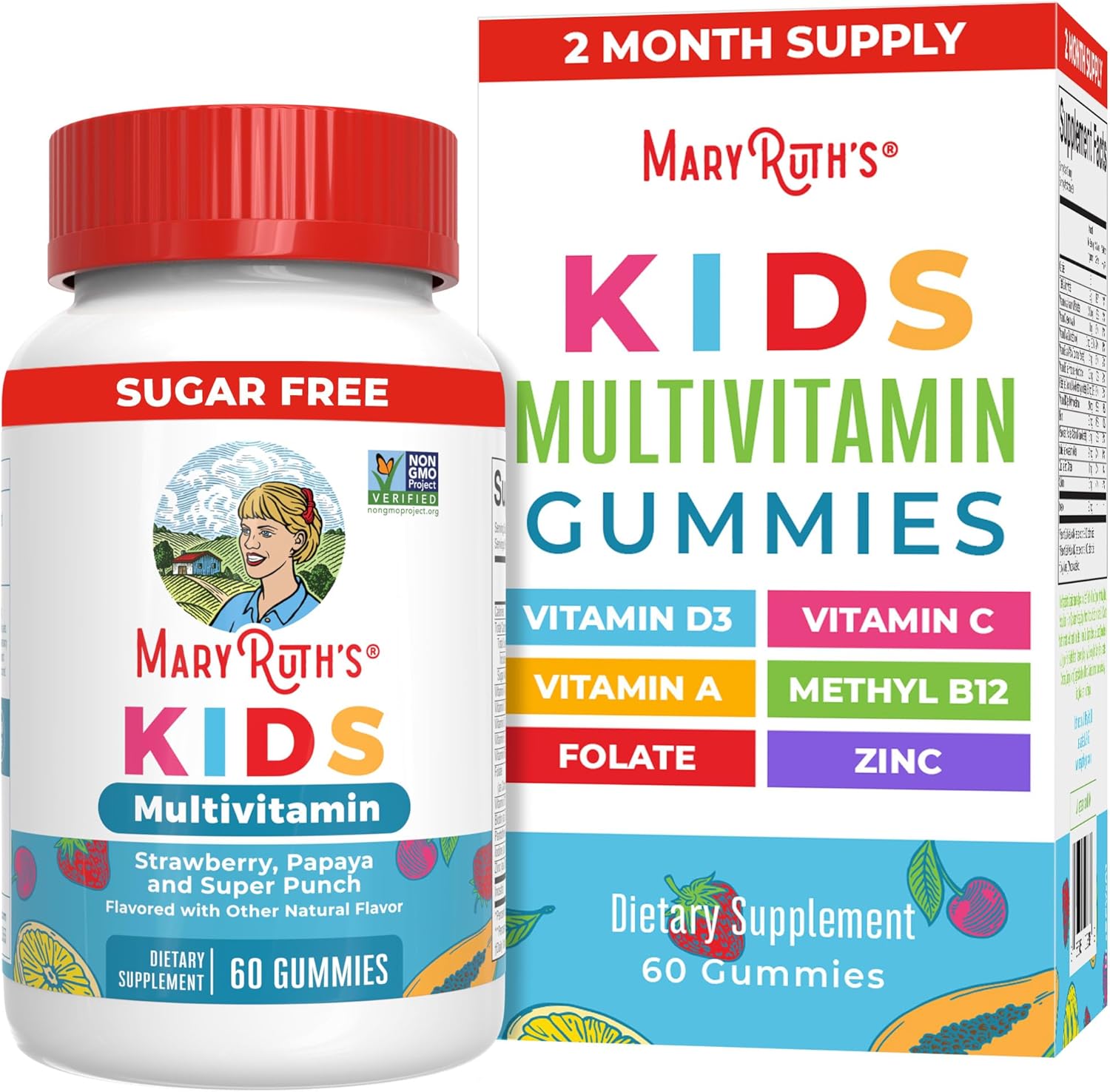 MARYRUTH'S Kids Vitamins | Multi | Sugar Free | 2 Month Supply | Kids Multivitamin Gummies for Ages 2+ | Vegan | Only 1 Gummy a Day | 60 Count - Image 2