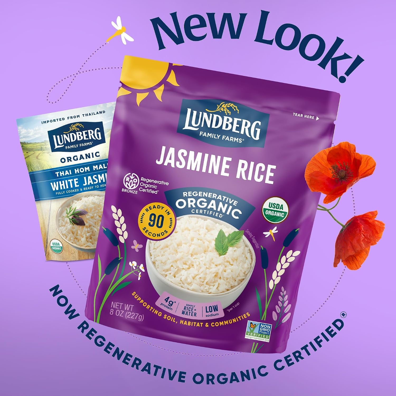 Lundberg Jasmine Rice, Long Grain White Rice - Non-Sticky, Fluffy Aromatic Rice, Sustainably Grown in California, Regenerative Organic Certified, 8 Oz - Image 7