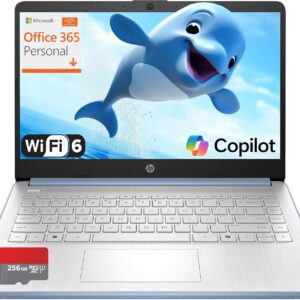 HP Pavilion Laptop 2026 Notebook for Students & Remote Work, Intel N150, 8GB RAM, 128GB Storage, 256GB SD Card, Lightweight, Long Battery Life, Wi-Fi 6, 1 Year Office 365, Win 11 Home S, Steel Blue
