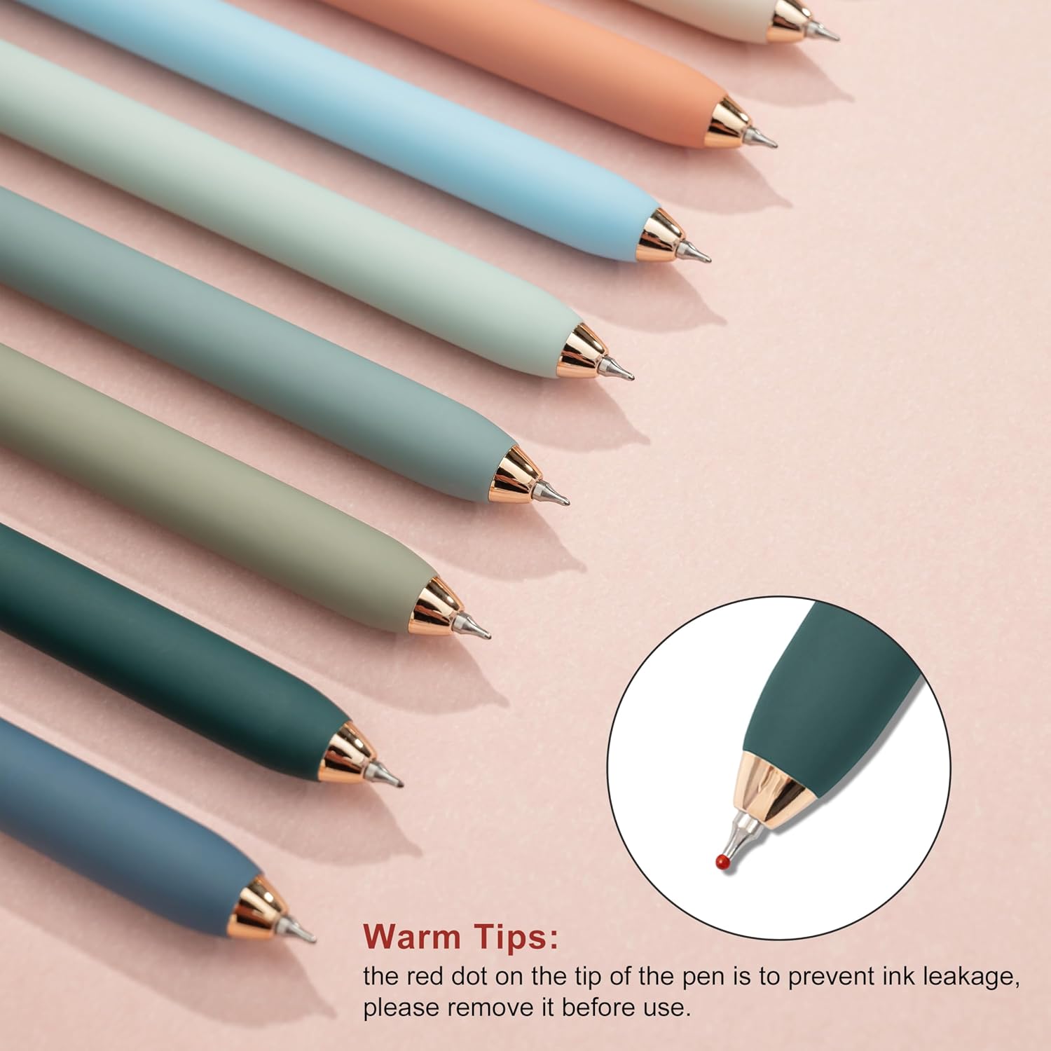 Linbsunne Gel Pens Black Ink Pens for Office 0.5mm Fine Point Pen Smooth Writing Retractable (Metal gold clip-10 pcs) - Image 7