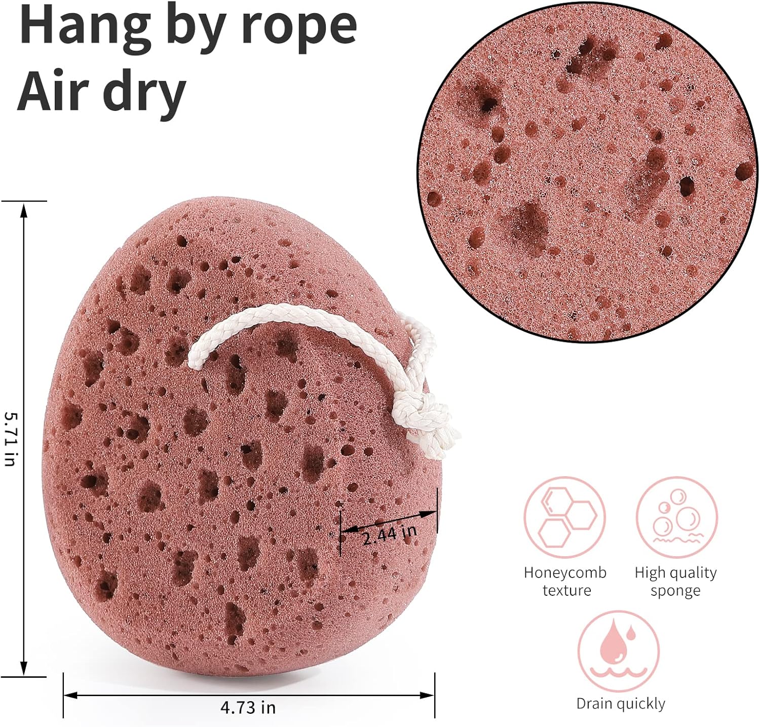 3 Pcs Bath Sponge for Women, Men, Teenager, Body Wash Sponges Loofah Body Scrubber, 3 Colors & Large Size Shower Pouf Cleaning Loofahs for Shower Exfoliating - Image 8