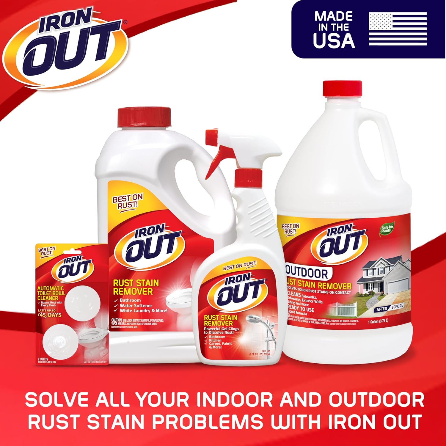 Iron OUT Liquid Rust Stain Remover, Pre-mixed, Quickly Removes Rust Stains from Concrete, Vinyl and Other Outdoor Surfaces, No Scrubbing, Safe to Use, Made in the USA, 1 Gallon - Image 8