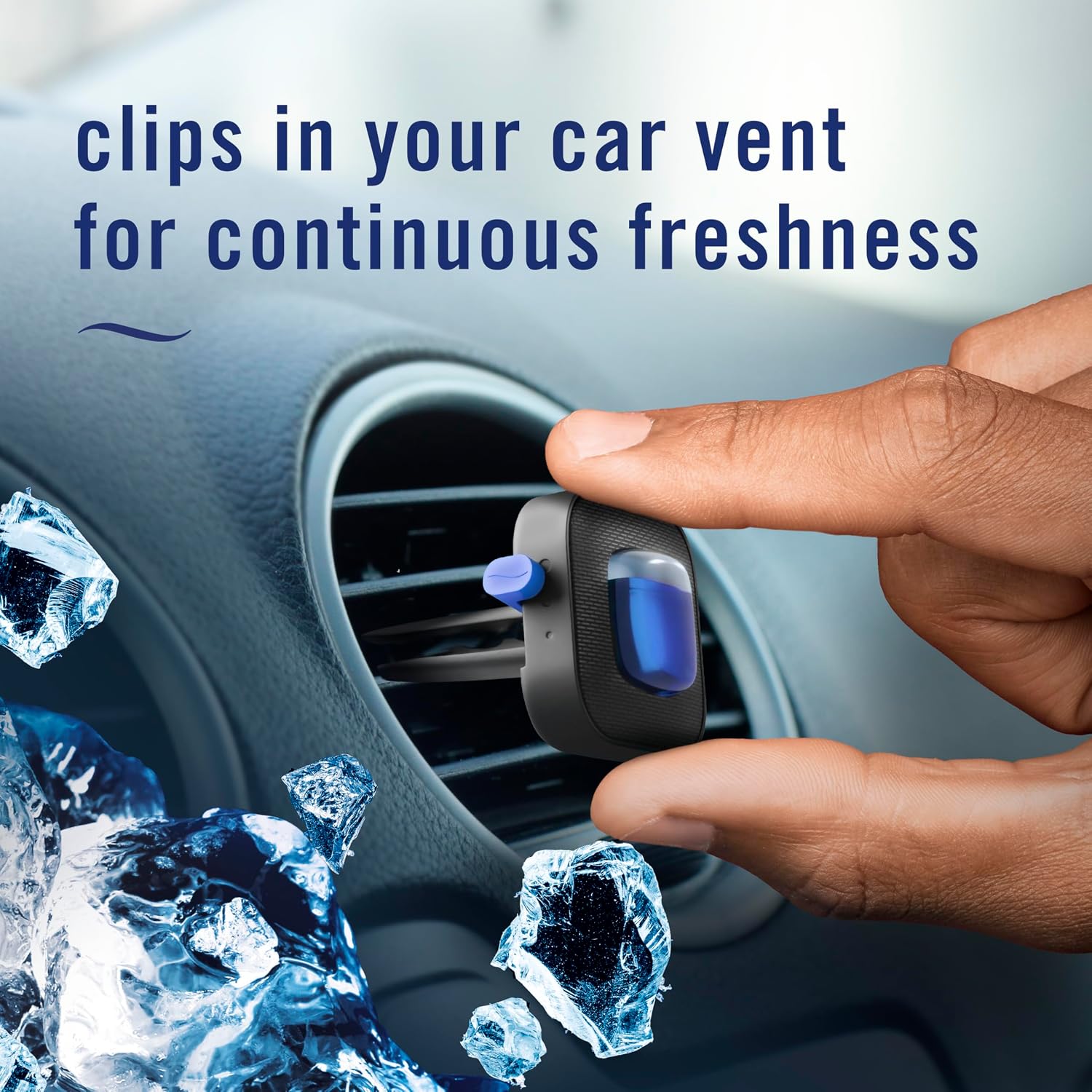 Febreze Car Air Freshener Vent Clip Platinum Ice Scent, .07 oz. Car Vent Clip, 2 Count - Image 5
