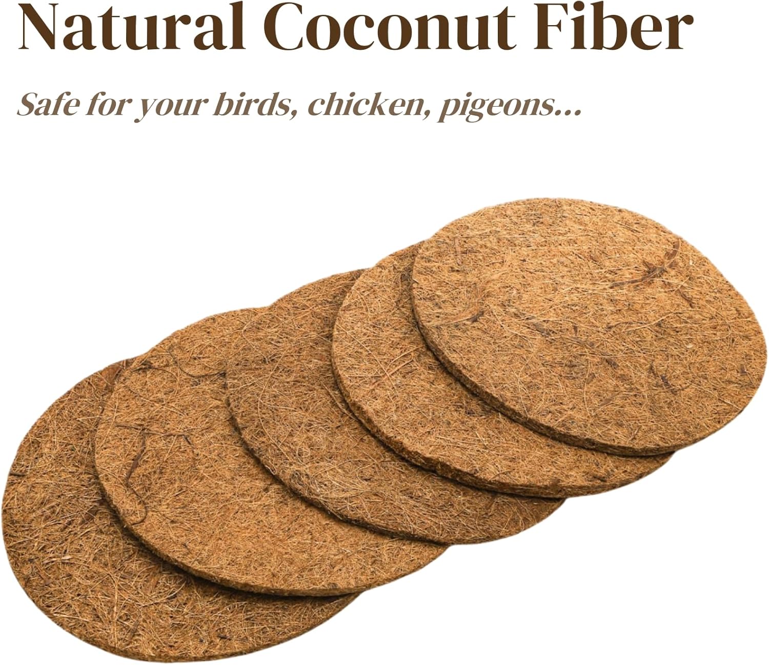 Eorbow 15 Packs Pigeon Nest Pads, Bird Breeding Mat for Chicken, Natural Coconut Fiber Bird Egg Mat, Nesting Bowl Box Pad for Parakeet Chicken, Pigeon Hatching Bedding Accessories - Image 5