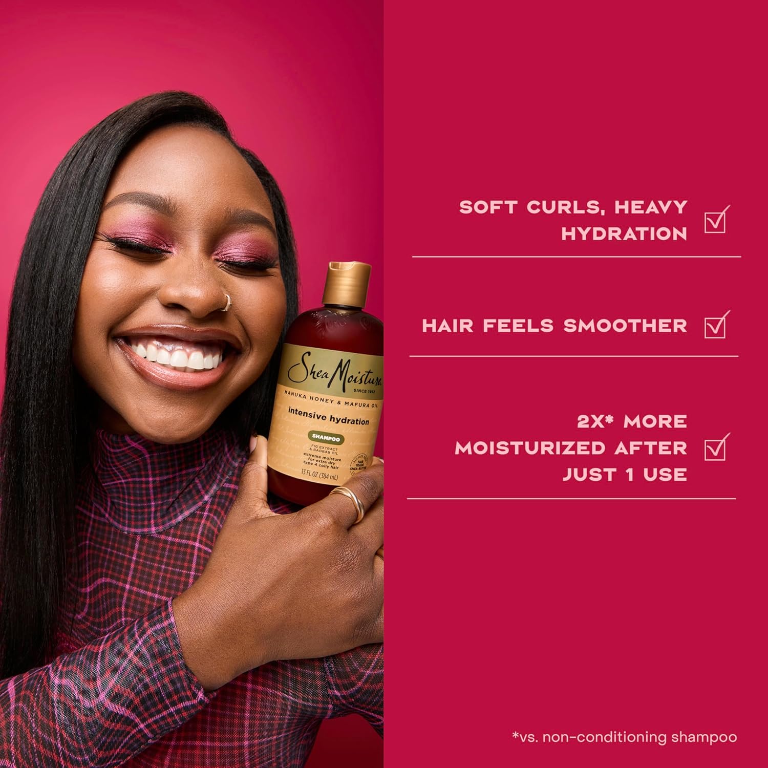 Shea Moisture Intensive Hydration Shampoo Manuka Honey and Mafura Oil for Dry, Damaged Hair Sulfate-Free 13 oz - Image 8
