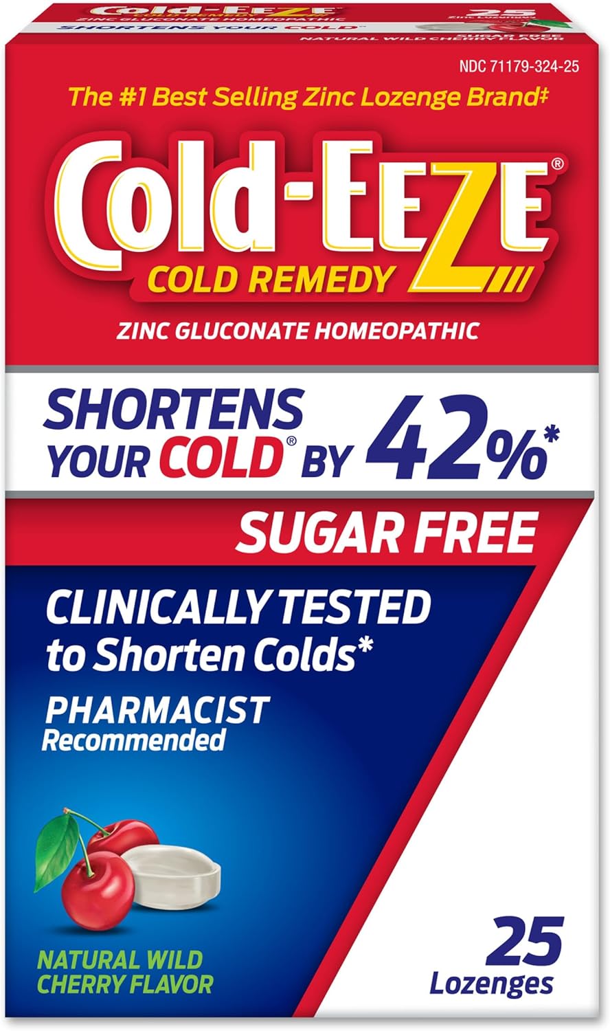 Cold-EEZE Sugar-Free, Natural Wild Cherry Zinc Lozenges, Homeopathic Cold Remedy, Shortens the Common Cold, Sore Throat, Cough, Congestion & Post Nasal Drip, 25 Ct - Image 2