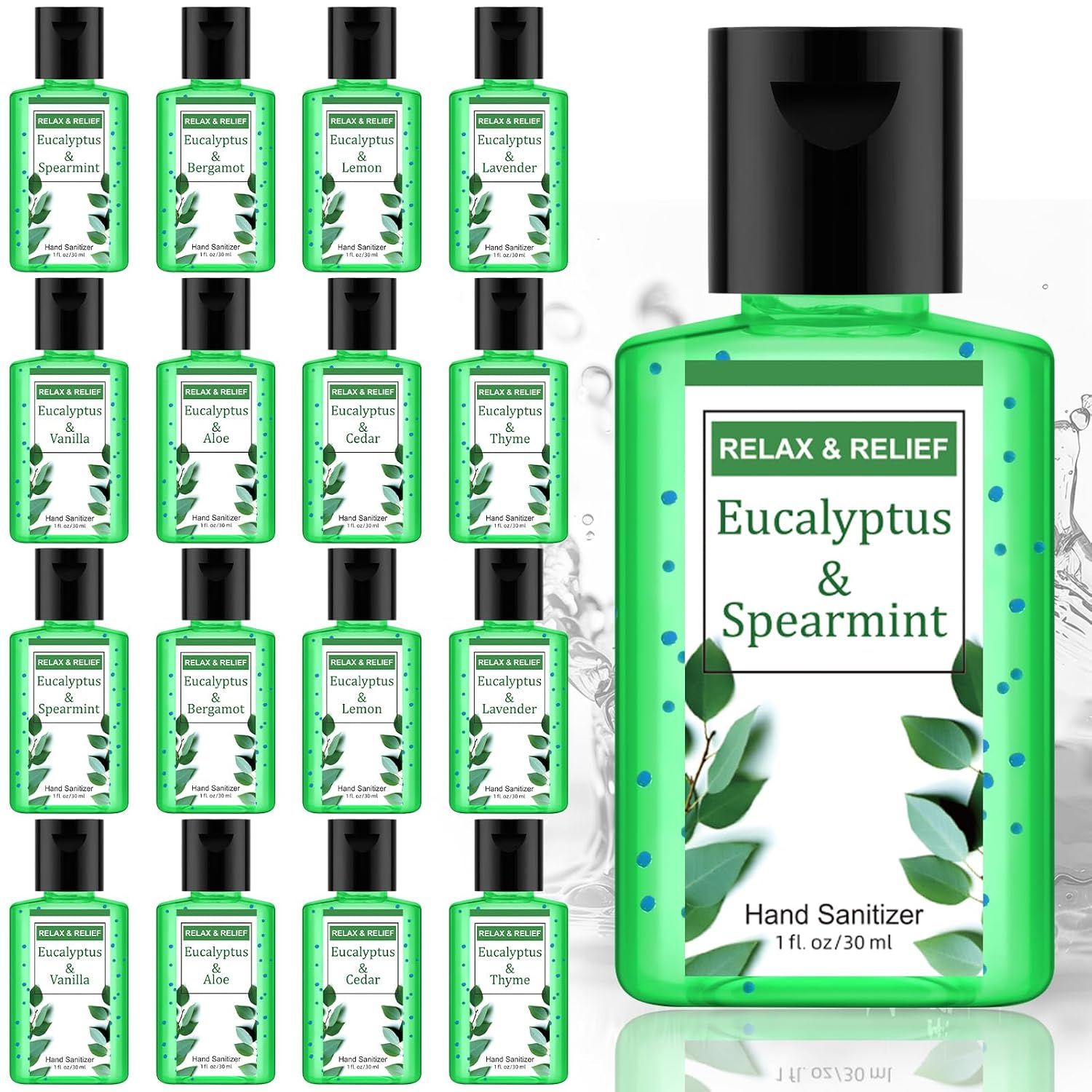 Frienda 24 Pcs Eucalyptus Scented Mini Hand Sanitizers Bulk 1 Fl oz Travel Size Hand Sanitizer Employee Appreciation Gifts for Daily Use Coworker Staff Teacher Nurse Office Thank You Gifts - Image 2