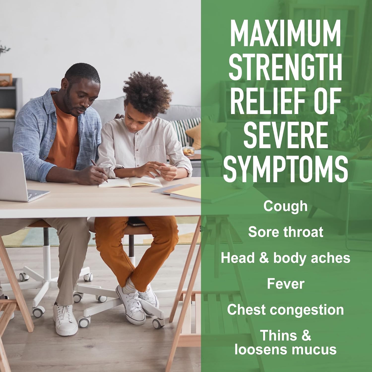 GoodSense Tussin Severe CF Max Multi-Symptom Cough, Cold and Flu, Raspberry Flavor, Cough Medicine, 8 Ounces - Image 6
