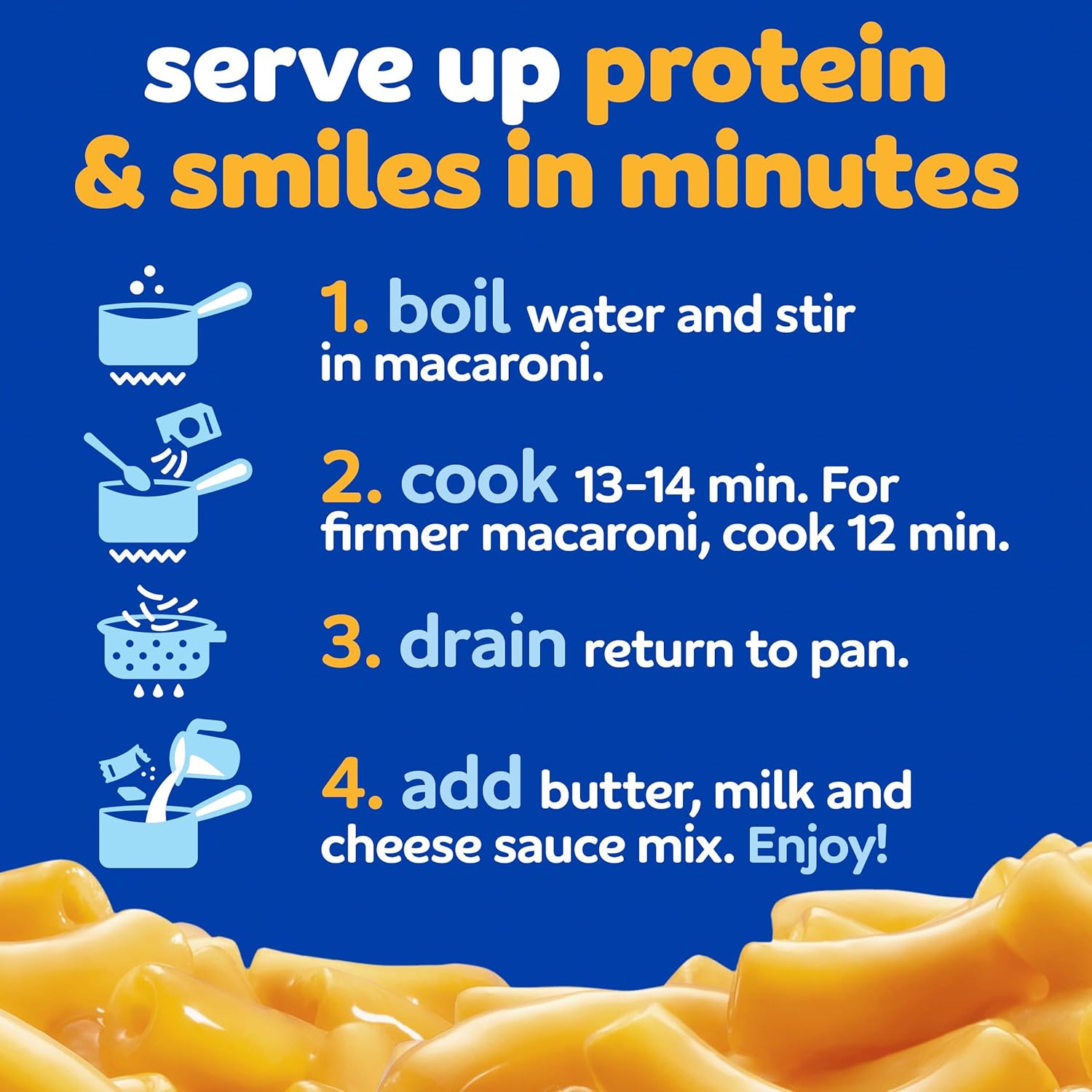 Kraft PowerMac Mac and Cheese, 1 Box, for Protein Easy Dinners or Dinner Sides, Original Flavor, 17g Protein and 6g of Fiber per Serving, No Artificial Flavors, Preservatives or Dyes, 7.25 oz - Image 10