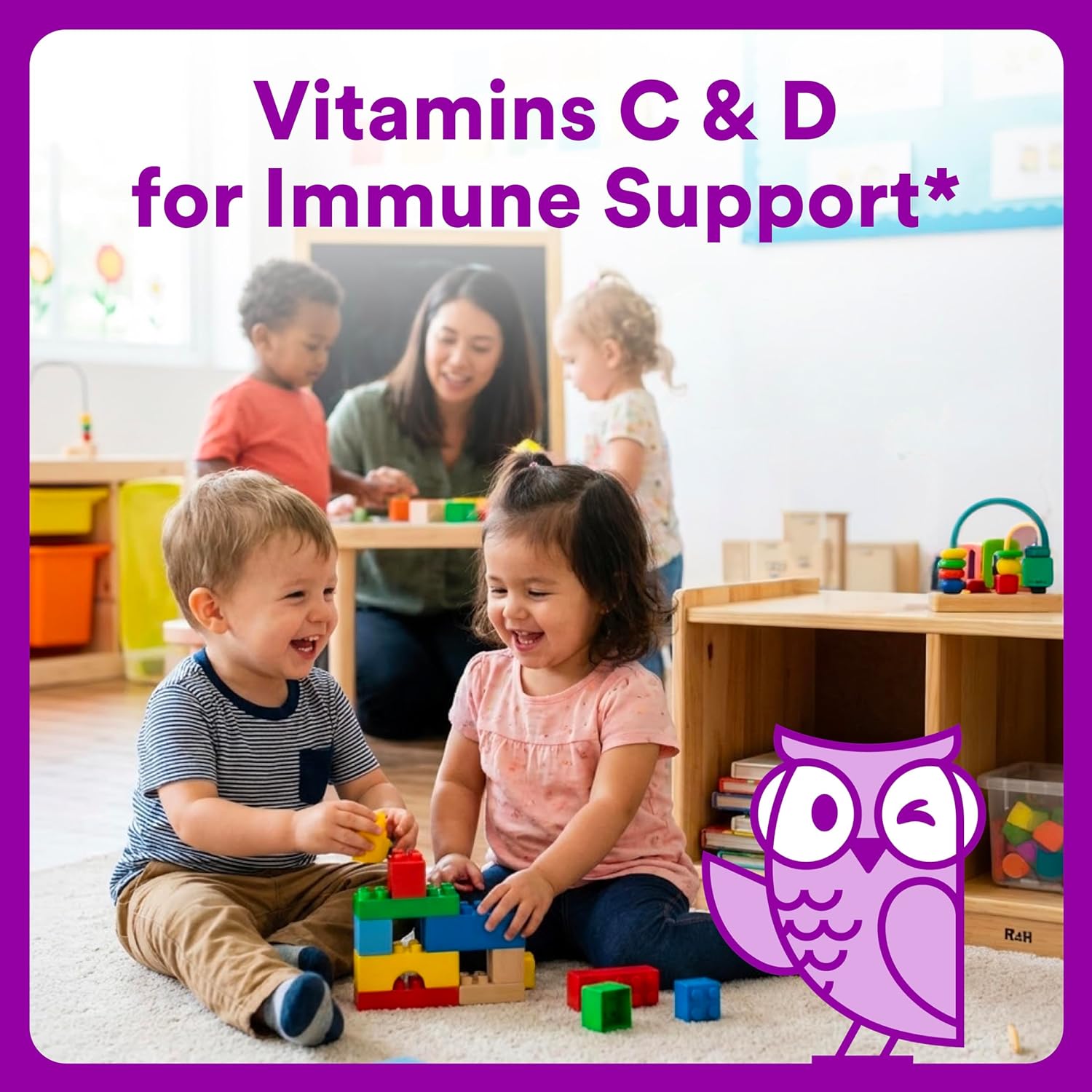 SmartyPants Toddler Multivitamin Gummies, Omega 3 (DHA/EPA), Vitamins D3, C, Vitamin B12, B6, A, K & Zinc, Biotin, Gluten Free, Three Fruit Flavors, 60 Count (30 Day Supply) - Image 4