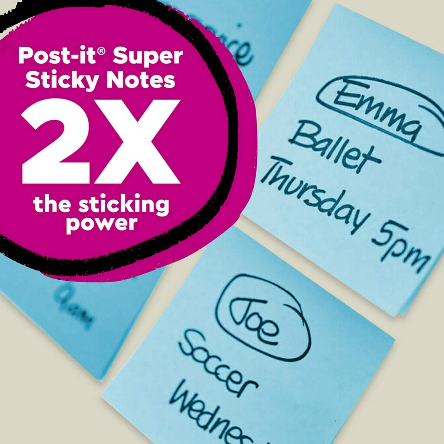 Post-it 100% Recycled Paper Super Sticky Notes, 3 in. x 3 in., 24 Pads, 70 Sheets per Pad, Oasis Collection, School Supplies and Office Products - Image 3