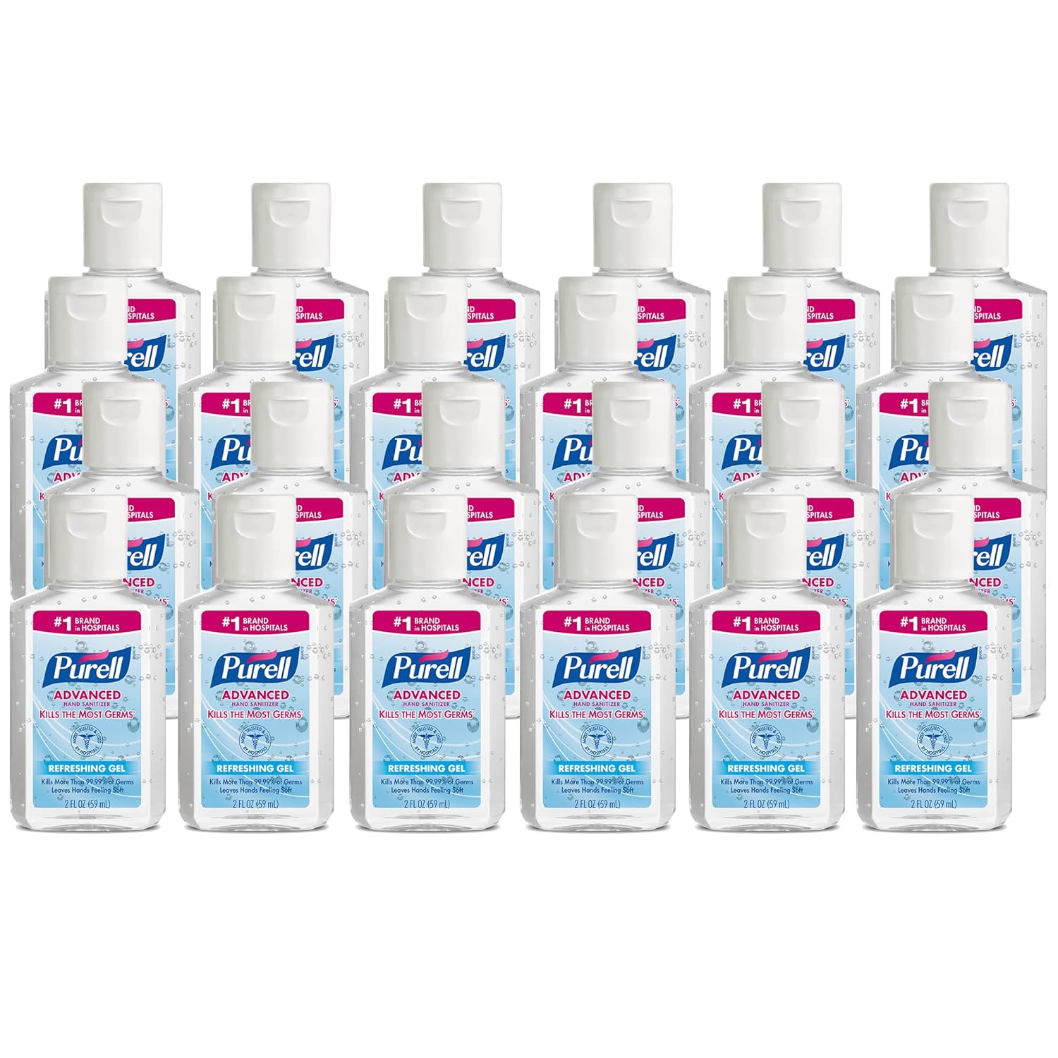 PURELL Advanced Hand Sanitizer Refreshing Gel, 2 fl oz Portable Flip Cap Bottle (Pack of 24) – 9605-24-CMR - Image 2