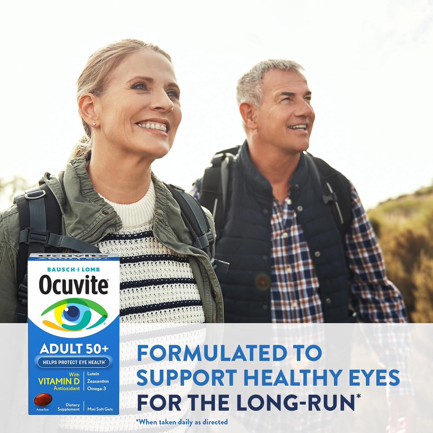 Ocuvite 50+ Eye Vitamin & Mineral Supplement, Multivitamin for Vision & Ocular Health with Omega-3, Zinc, Vitamins C & E, Lutein & Zeaxanthin, Zinc Supplements for Women and Men, 90 Softgels - Image 6