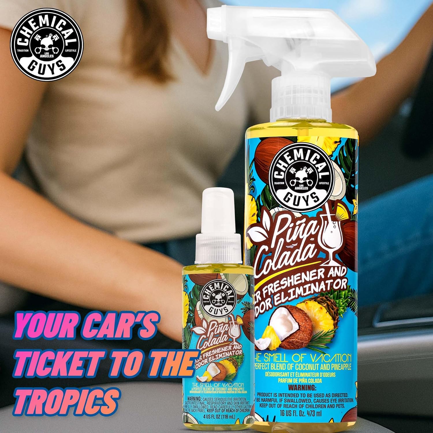 Chemical Guys AIR22916 Pina Colada Air Freshener and Odor Eliminator, (Great for Cars, Trucks, SUVs, RVs, Home, Office, Dorm Room & More) 16 fl oz - Image 6