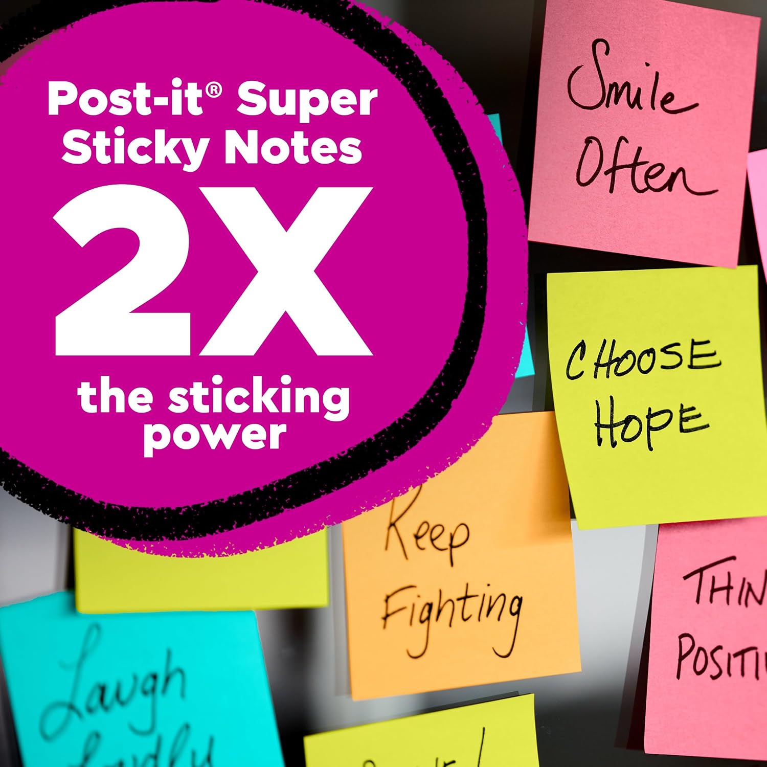 Post-it Super Sticky Notes, 10 Sticky Note Pads, 3 x 3 in., School Supplies, Office Products, Sticky Notes for Vertical Surfaces, Monitors, Walls and Windows, Canary Yellow - Image 4
