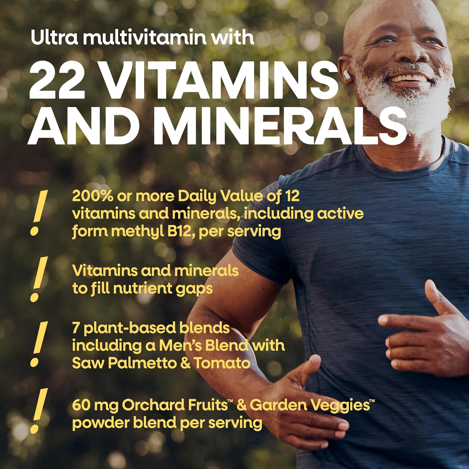 Nature's Way Alive! Ultra Potency Multivitamin for Men 50 Plus, Complete High Potency Formula with Vitamin D3, C, E, Methyl B12, Supports Cellular Energy, Heart, Brain, and Eye Health,* 60 Tablets - Image 5