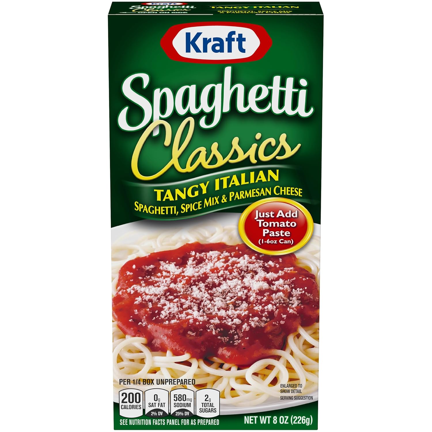Kraft Spaghetti Classics Tangy Italian Spaghetti, Spices, & Parmesan Cheese Meal Mix, 8 oz Box - Image 2