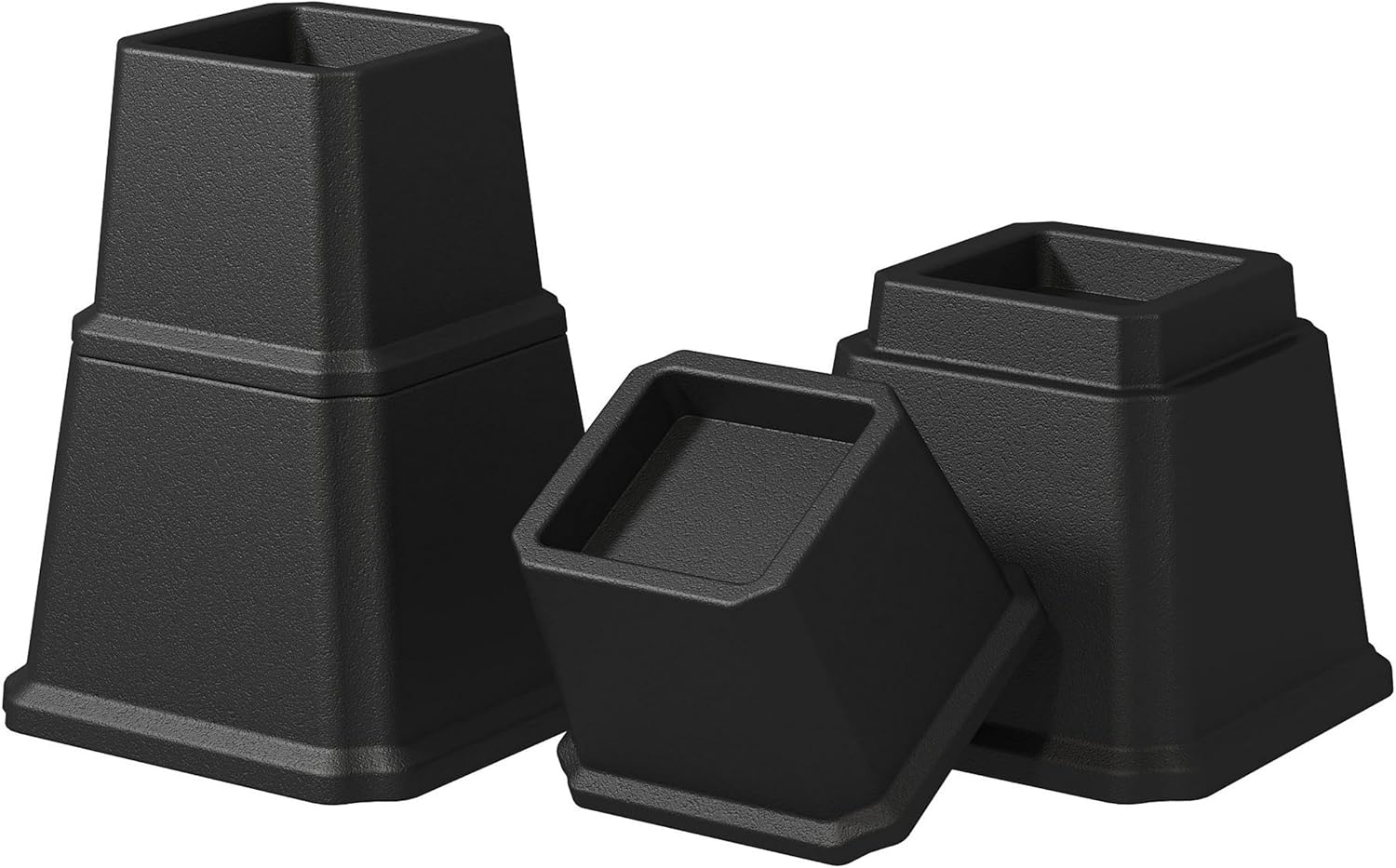 Bed Risers 7 inch Heavy Duty in Adjustable Heights of 7, 4 or 4 Inches Bed Elevators, 1,500 lbs Lifts Up Furniture Riser for Sofa and Table Set of 4, Black - Image 8