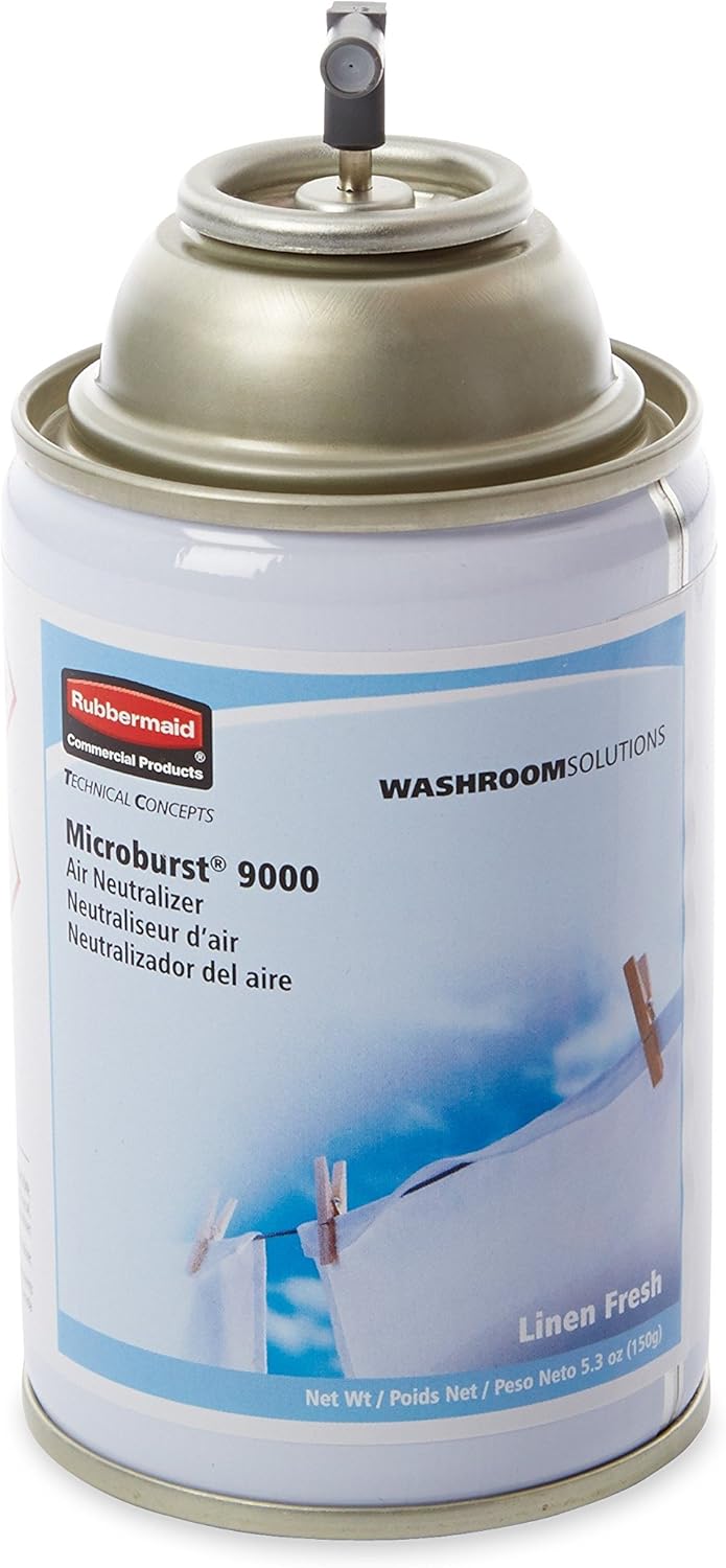 Rubbermaid Commercial Tc Microburst 9000 Air Freshener Refill, Linen Fresh, 5.3 Oz Aerosol Spray, 4/carton - Image 2