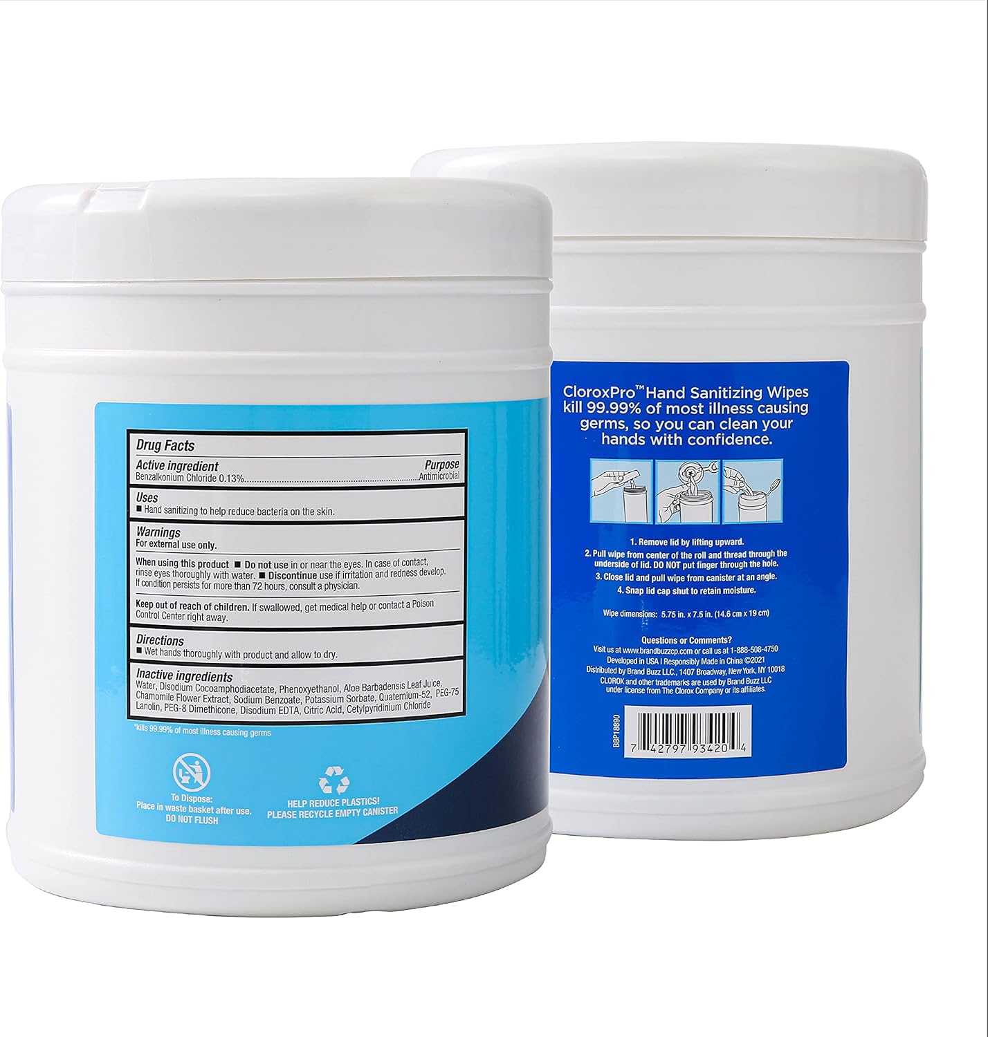 Clorox Pro Alcohol Free Hand Sanitizer Wipes with BZK, Gentle Bleach-Free Sanitizing Wipes for Hands - 0.13% BZK Formula, FDA Registered, Resealable Bulk Canister, 270 Count - Image 5