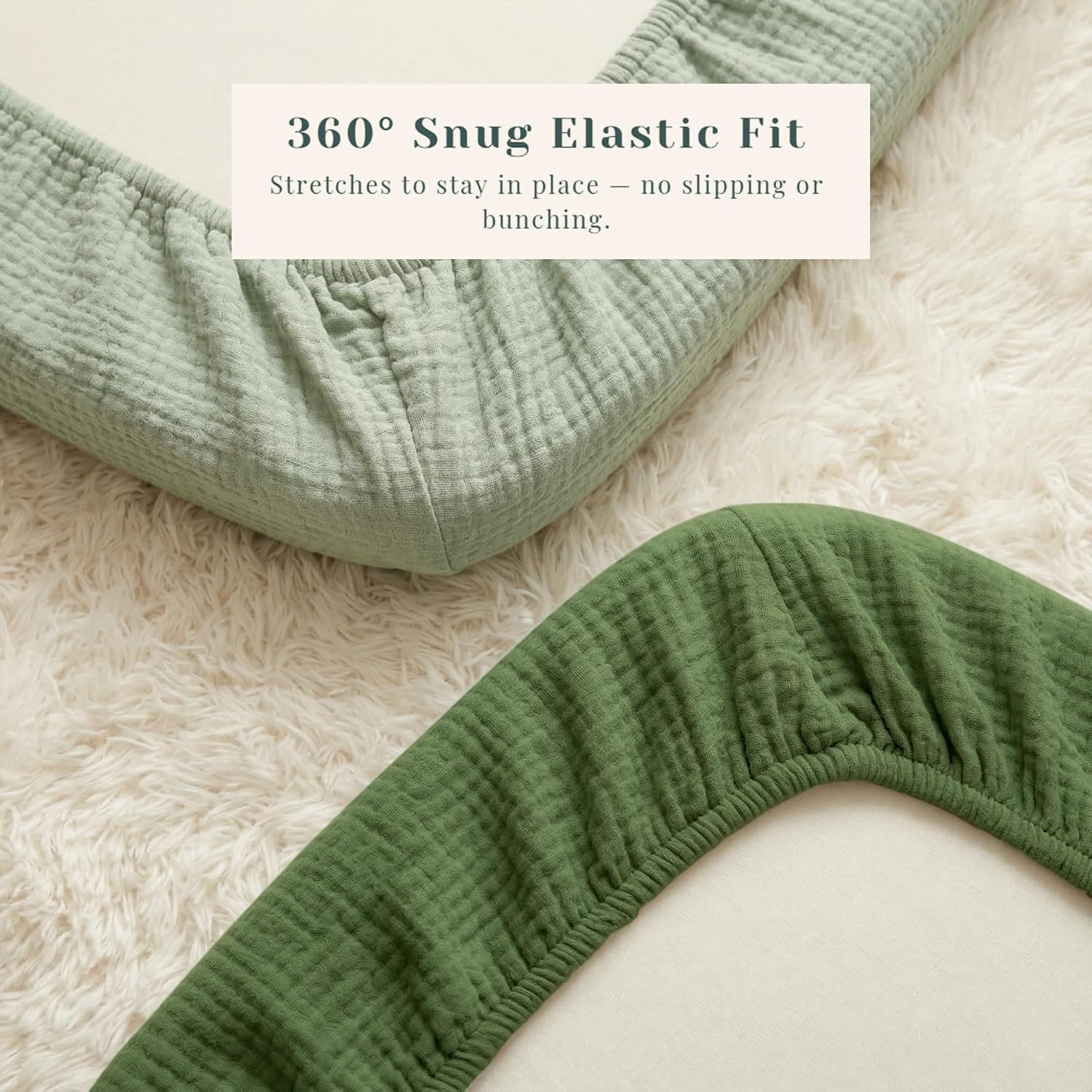 Muslin Bedside Sleeper Bassinet Fitted Sheets, 3 Pack Cotton Baby Sheet for Boys & Girls, Soft, Compatible with Baby Delight, Dream On Me, AMKE and Other Rectangle Mattress (Leaf Green) - Image 7