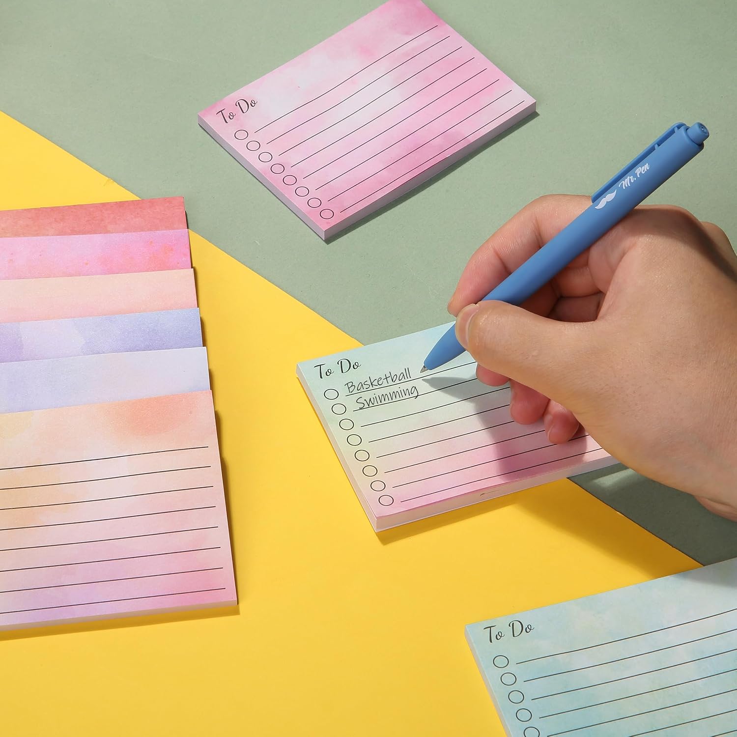 Mr. Pen- to Do List Sticky Notes, 3"x4", 9 Pads, 450 Sheets, Lined Checklist Sticky Pads with Smooth Writing, Easy Peel-Off, Thick Paper for Planning, Office, School & Daily Tasks - Image 9