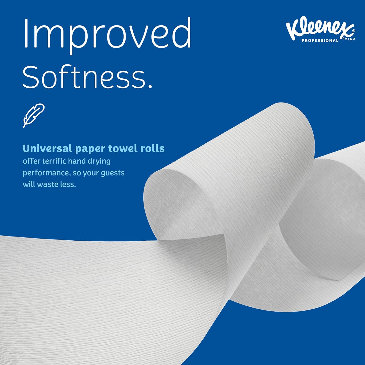 Kleenex® Universal Hard Roll Paper Towels, Bulk (50606), Hardwound 1.75" Core, Premium Absorbency Pockets™, White, (600'/Roll, 6 Rolls/Case, 3,600'/Case) - Image 4